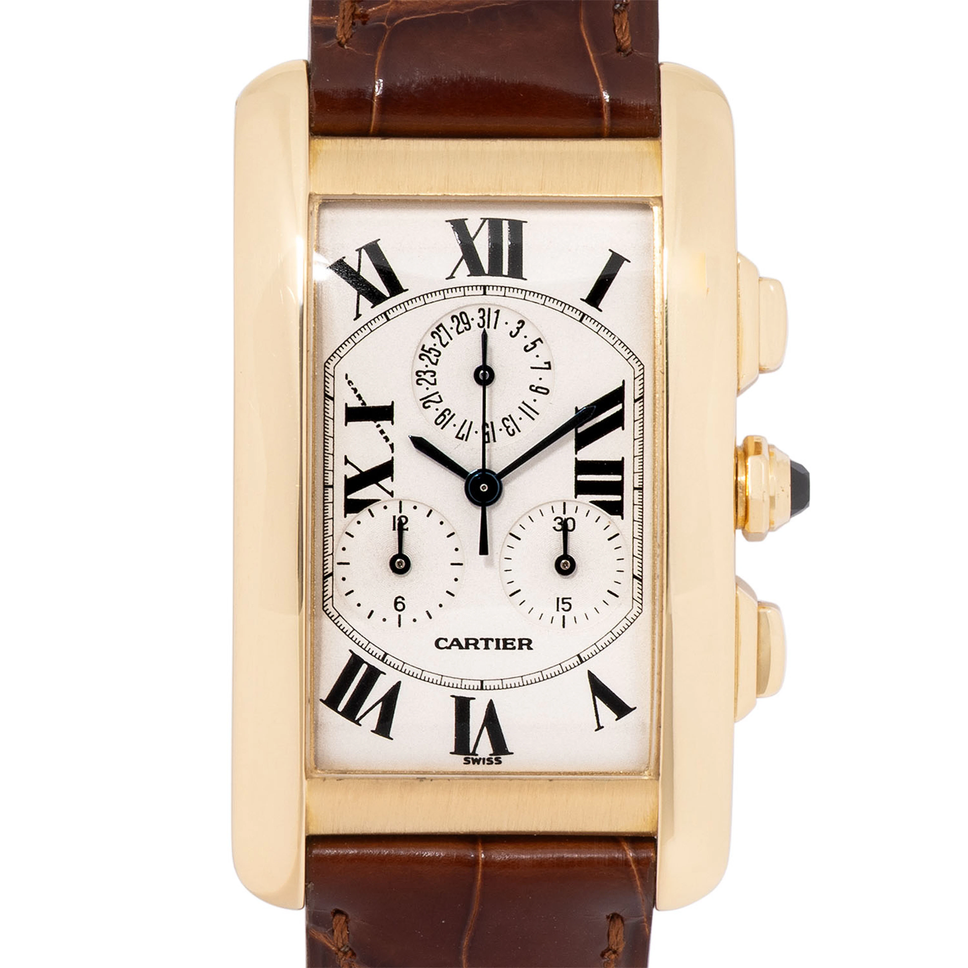 CARTIER Tank Américaine "Chronoflex" Herren Chronograph, Ref. 1730.