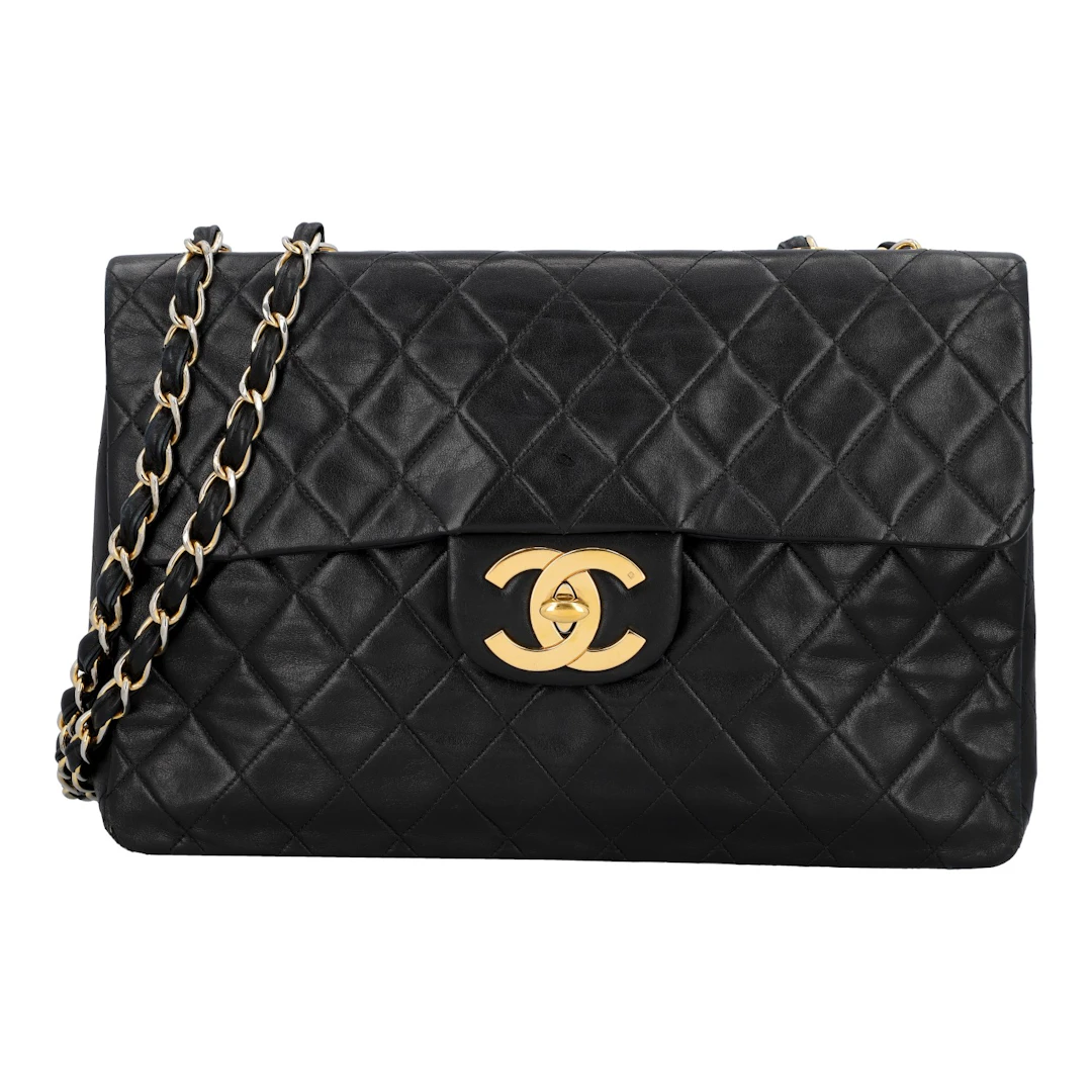 CHANEL VINTAGE Schultertasche ‘MAXI SINGLE FLAP’, Koll.: 1991 - 1994.