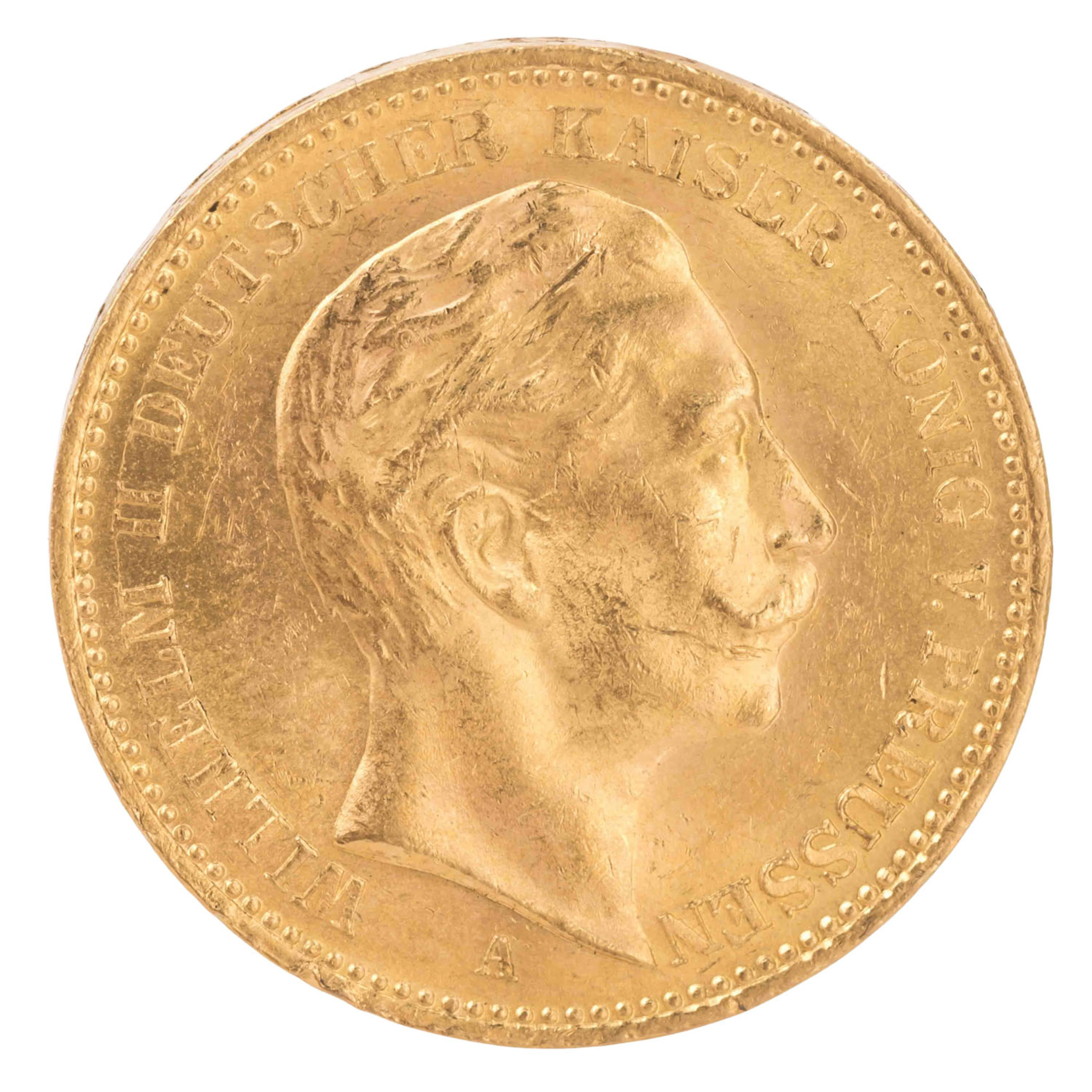 Dt. Kaiserreich /GOLD - Preußen, Wilhelm II. 20 Mark 1904-A