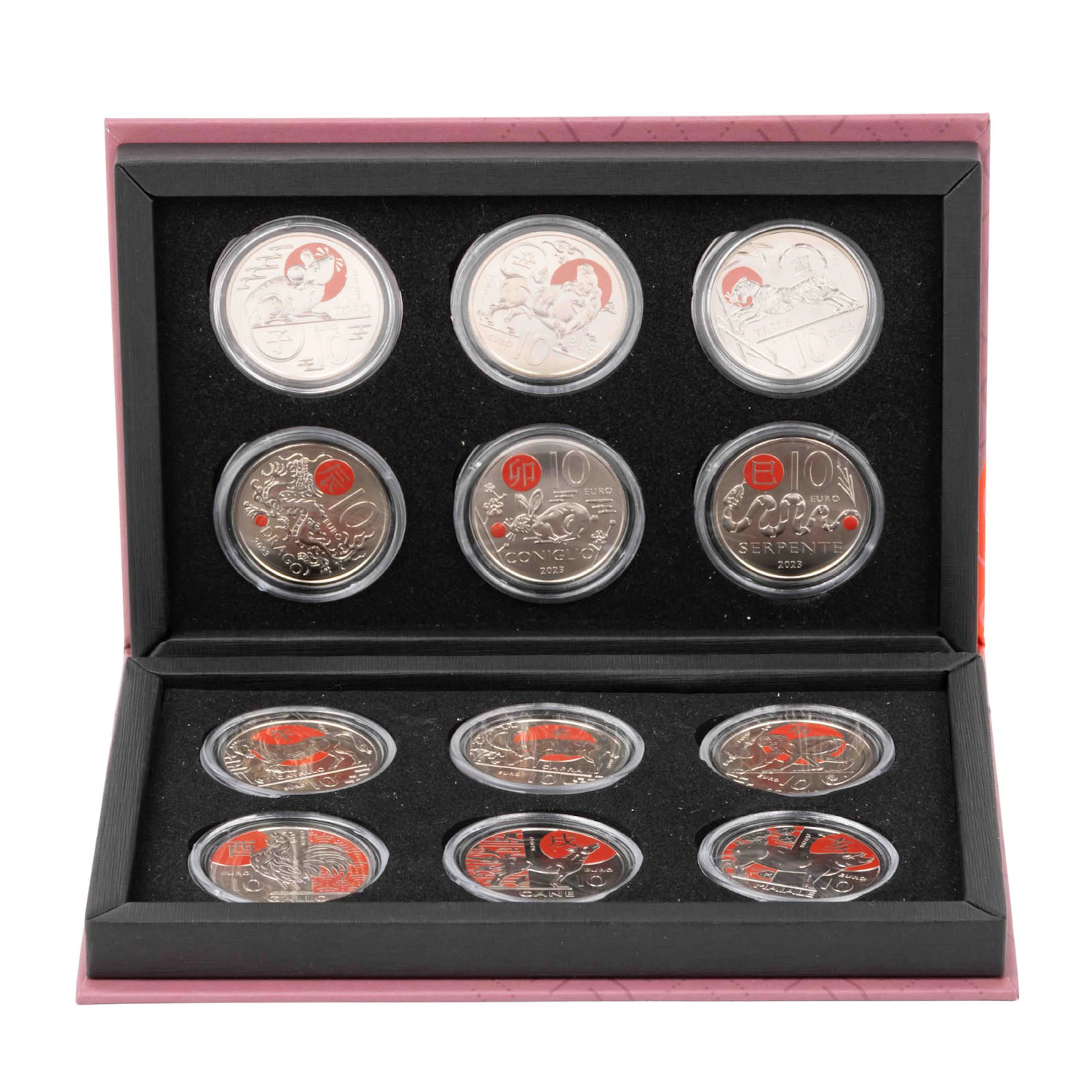 San Marino - 12 x 10 Euro ex 2022/2025, Serie Chinese Lunar Calendar