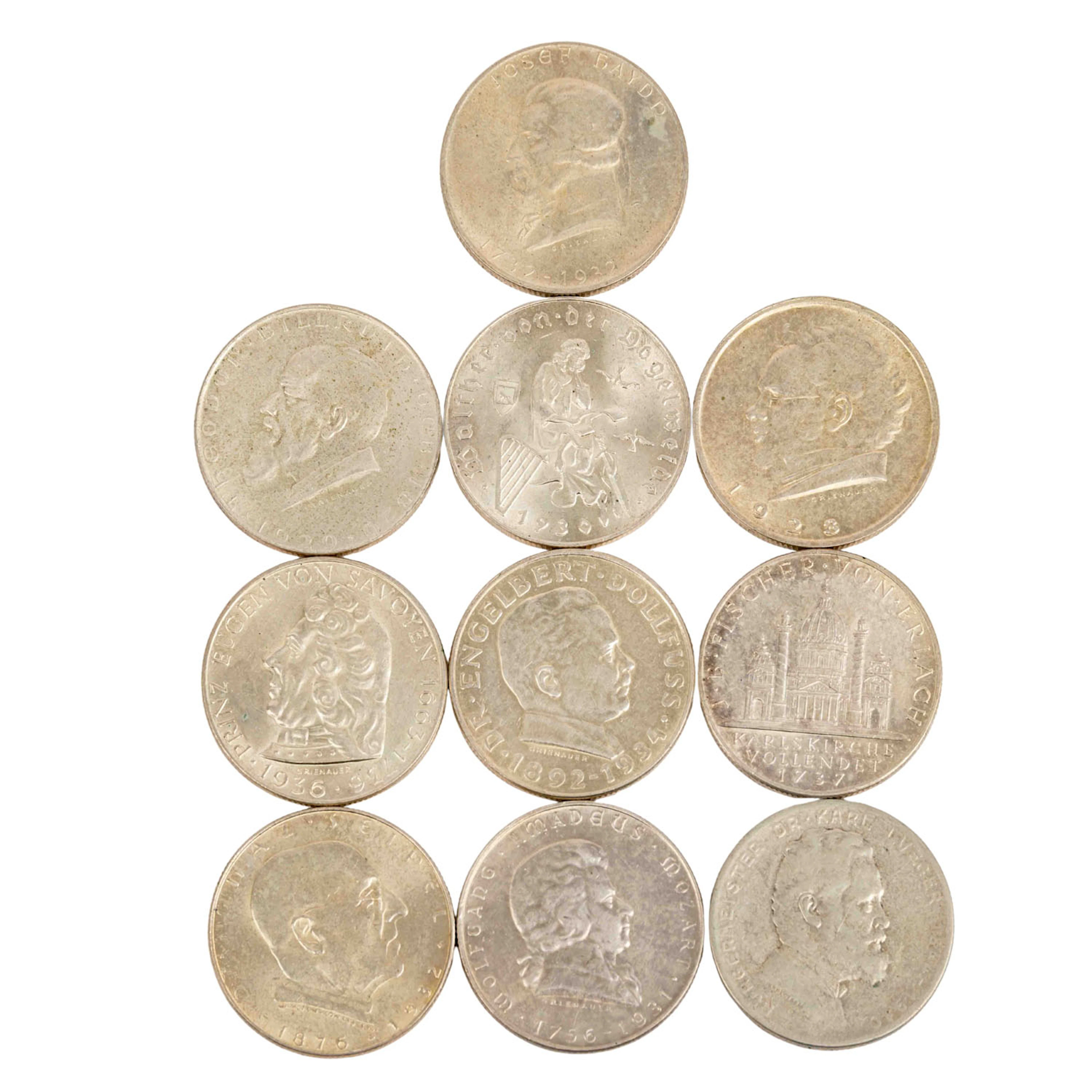 Österreich/SILBER – 10 x 2 Schillings 1928-1937