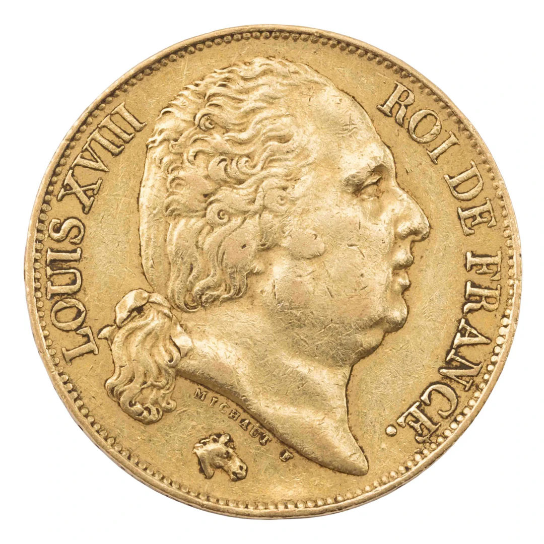 Frankreich/GOLD - Louis XVIII. 20 Francs 1817 Q (Perpignan).