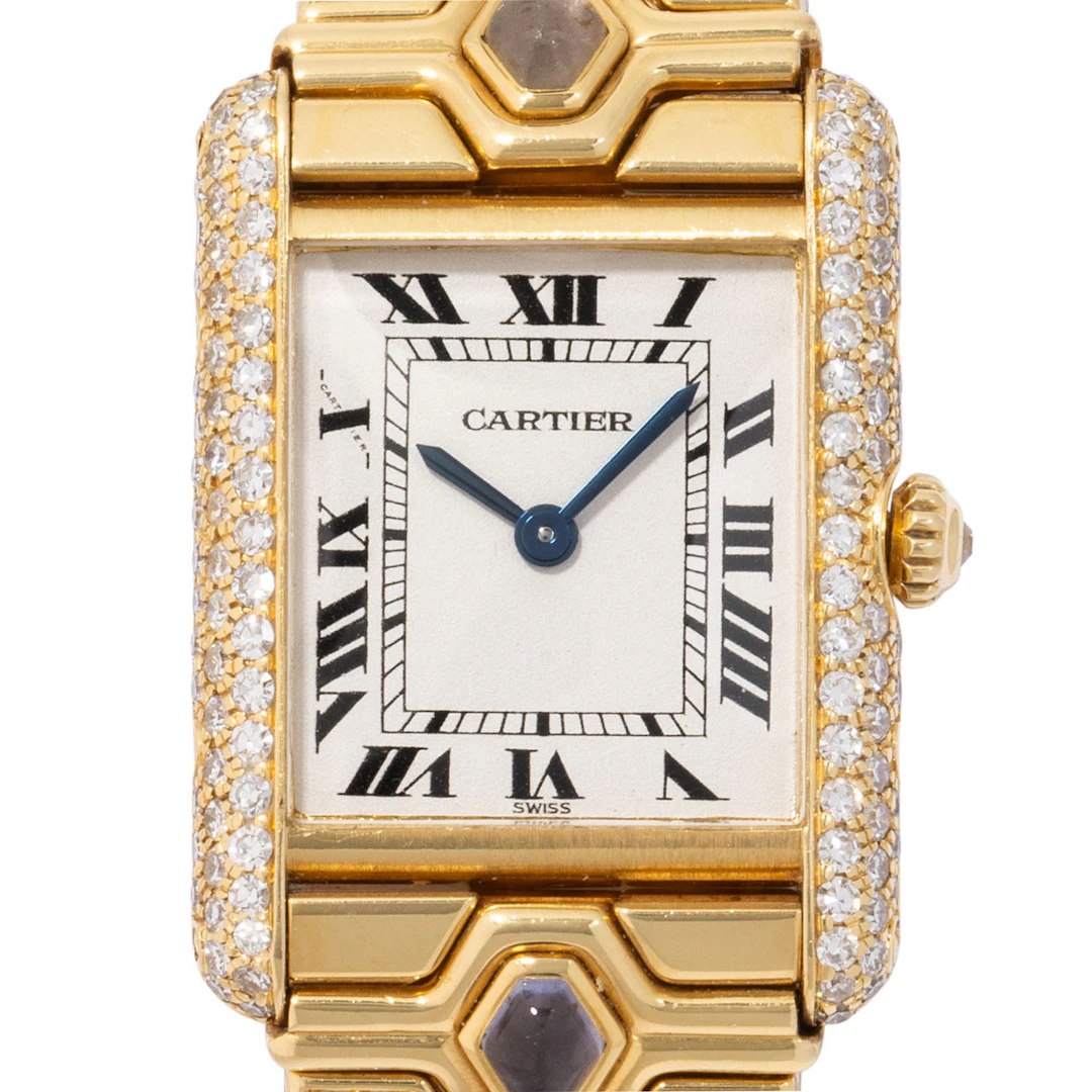 CARTIER sehr seltene Vintage Tank PM "Karnak bleu" Damenuhr, Ref.