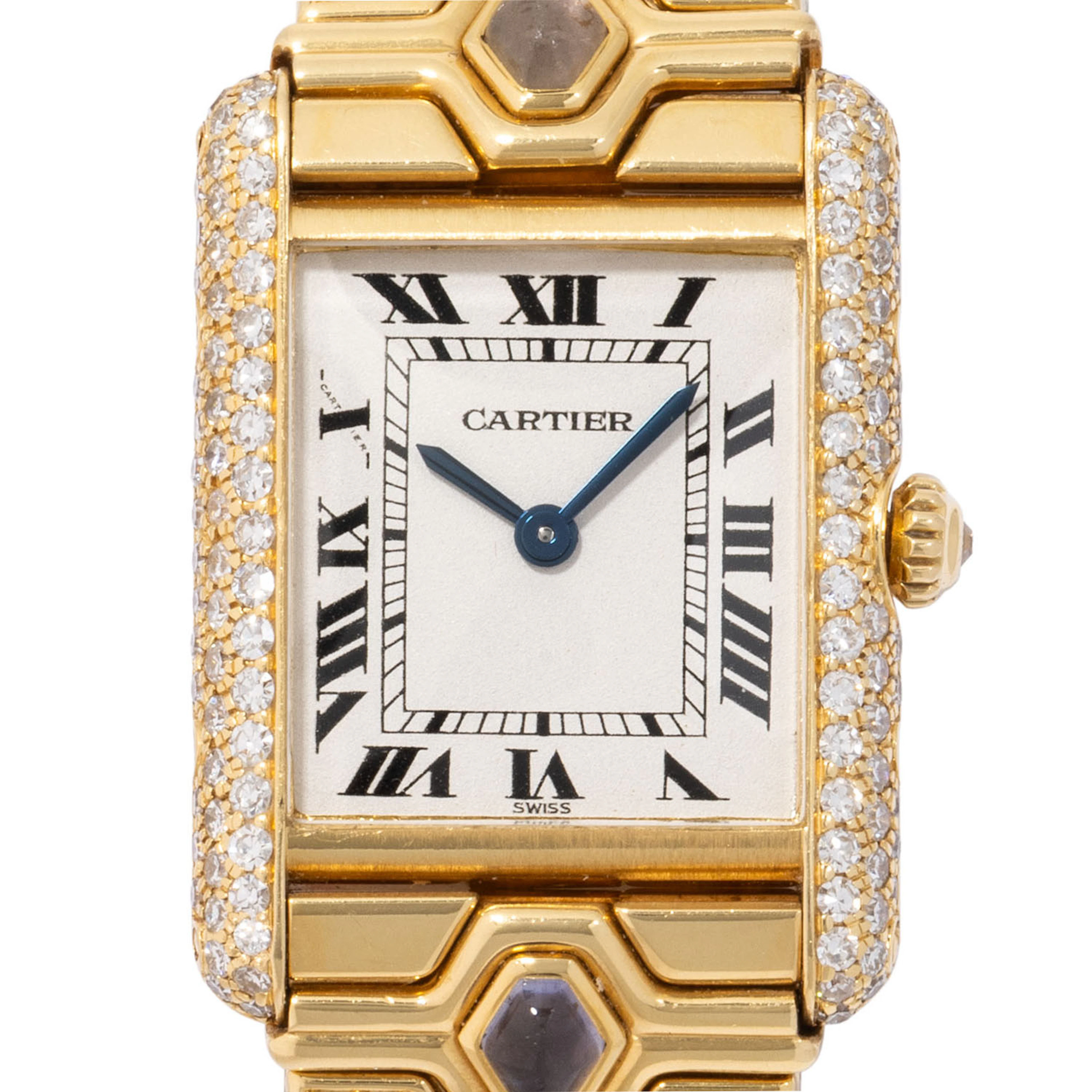 CARTIER sehr seltene Vintage Tank PM "Karnak bleu" Damenuhr, Ref.