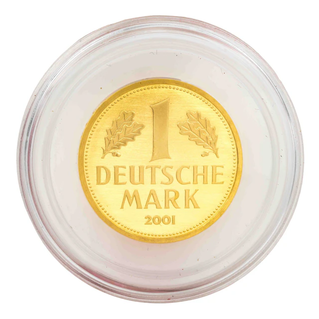 BRD/GOLD - 1 DM 2001 F J.481 "Abschiedsmark".