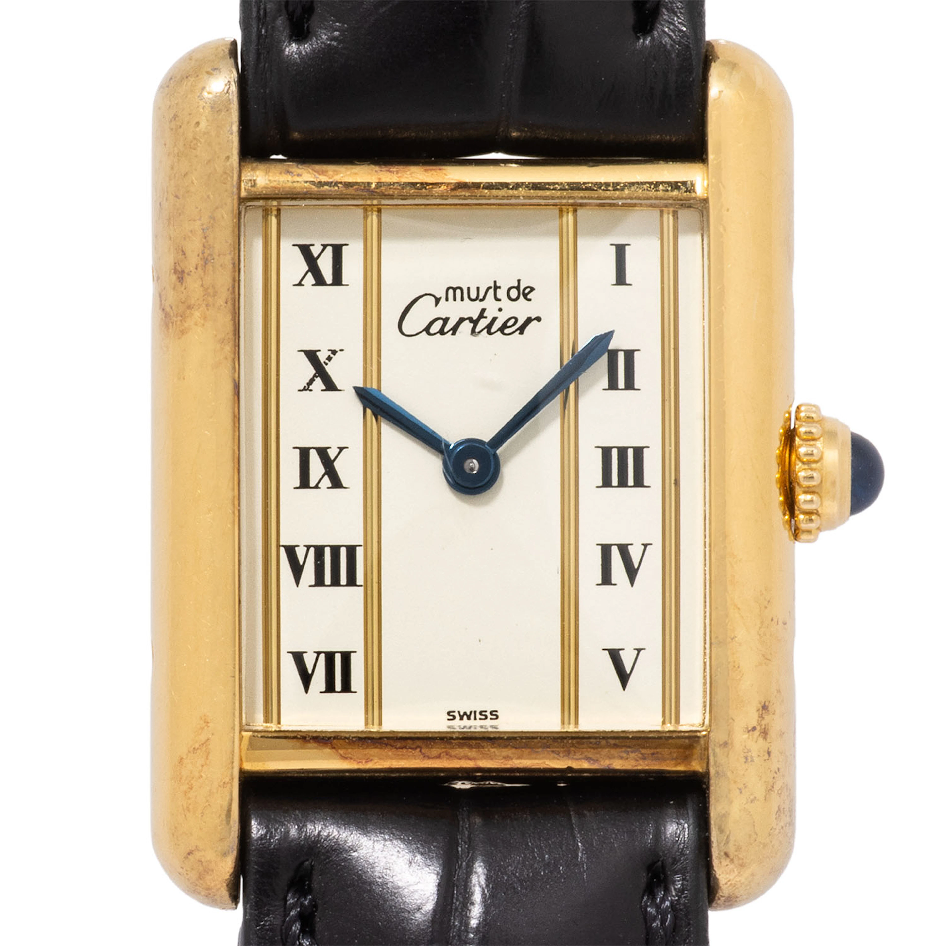 CARTIER Tank Vermeil PM "Column Dial" Ref. 557051 Damenuhr, ca. 80er Jahre.