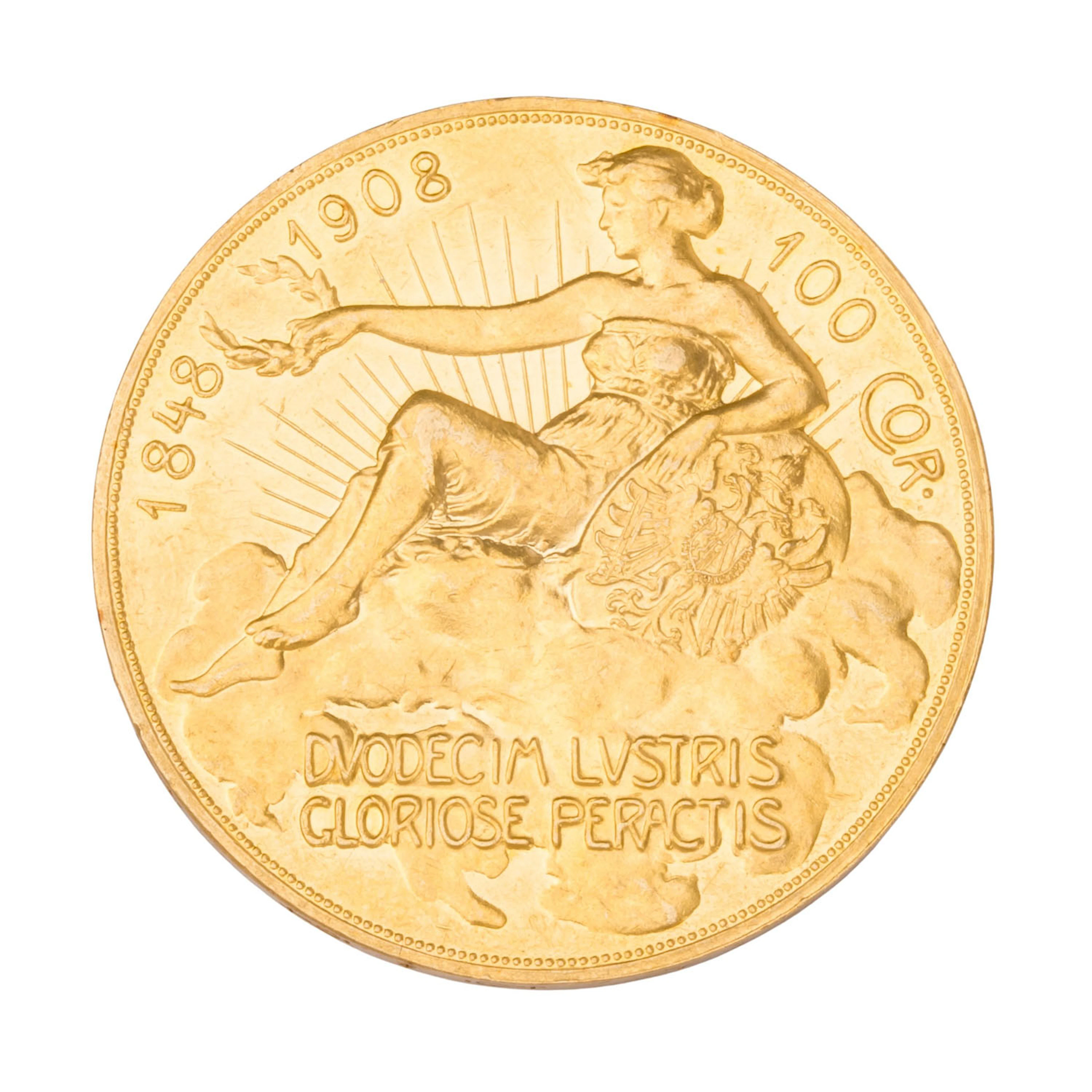 Österreich-Ungarn/Gold - 100 Kronen 1908, auf das 60. Regierungsjubiläum