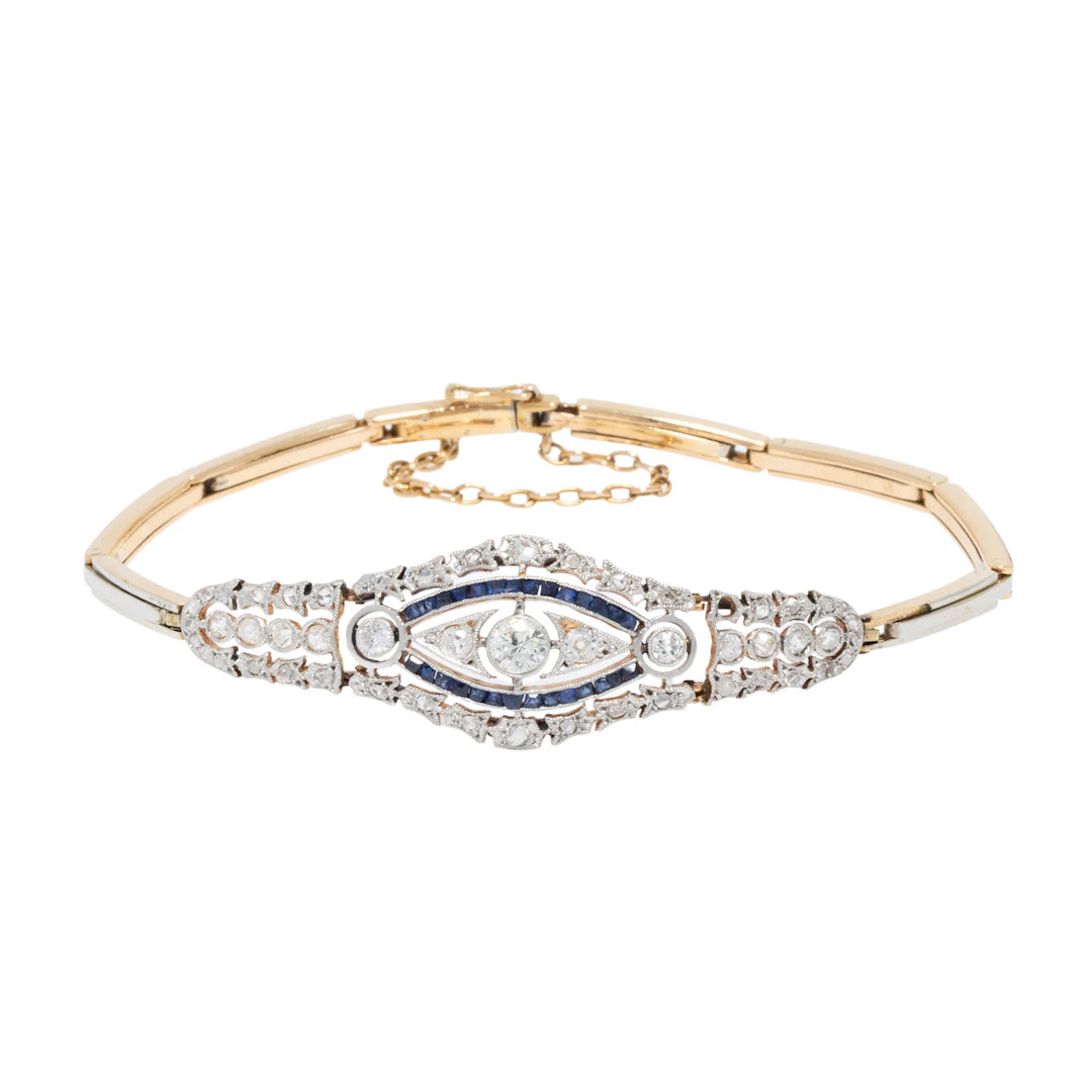 Art Decó Armband mit Saphiren und Diamanten