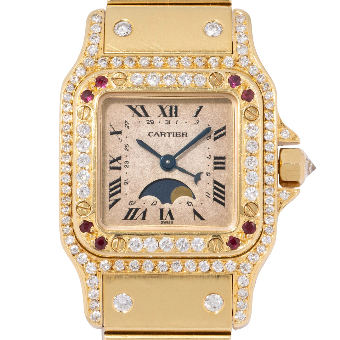 CARTIER Santos Galbee Ref 819902 "Diamonds & Rubies" Damenuhr aus