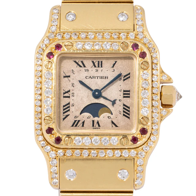 CARTIER Santos Galbee Ref 819902 "Diamonds & Rubies" Damenuhr aus