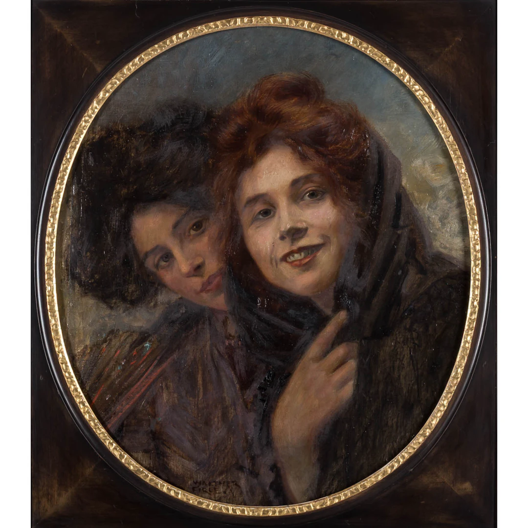 FIRLE, WALTER (1859–1929) "Doppelbildnis zweier junger Damen"