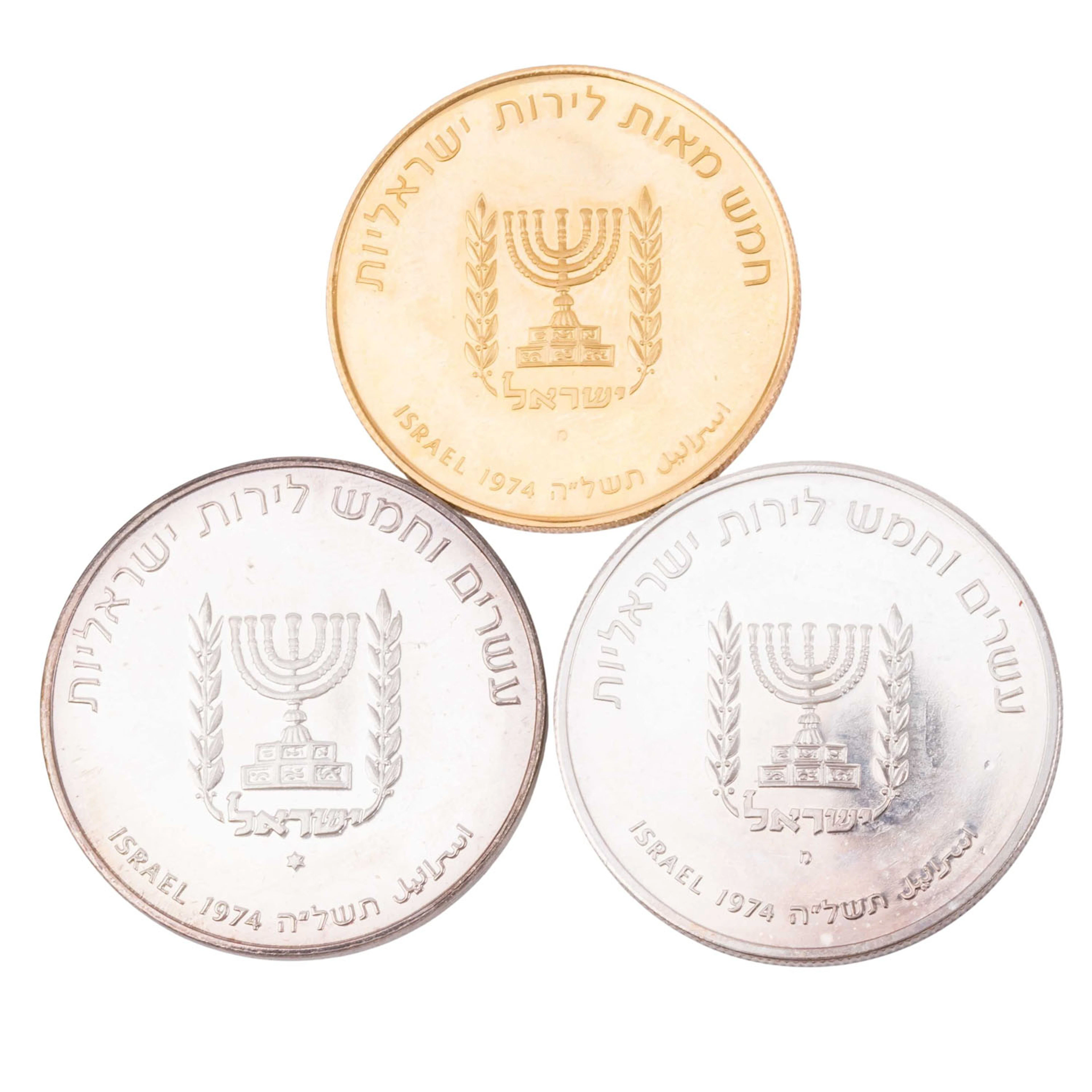 Israel/GOLD 550 Israelische Pfund 1974 "David Ben-Gurion"-Set