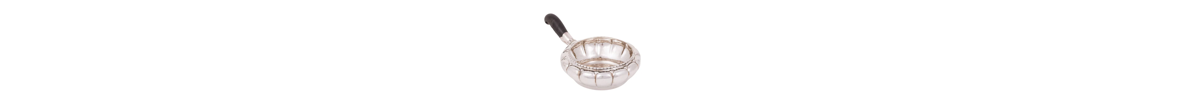 GEORG JENSEN Kasserolle mit Holzgriff, 925 Silber, 1922