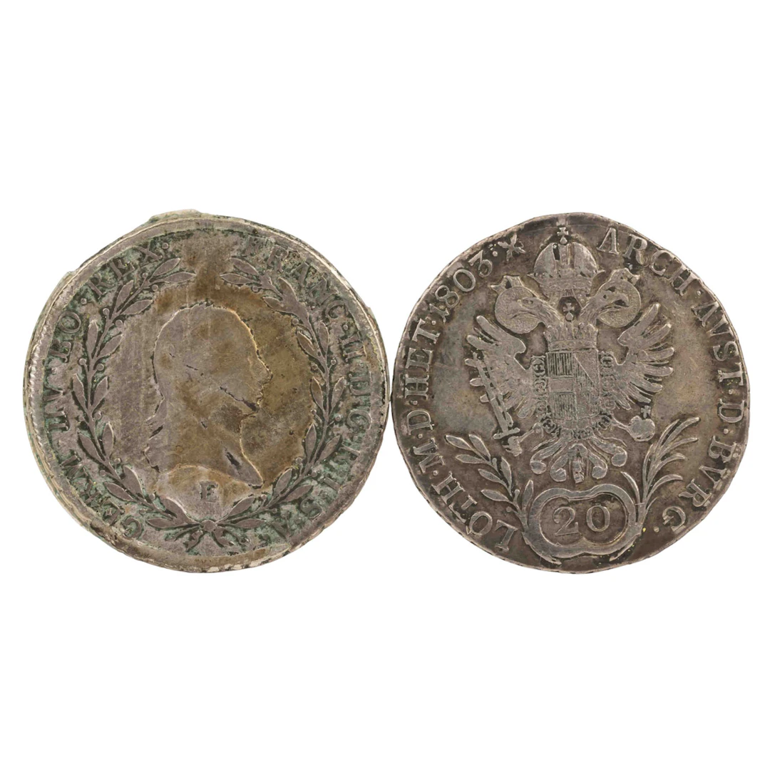 Österreich/SILBER - Franz I.(II.), 2x 20 Kreuzer 1796/E & 1803/C