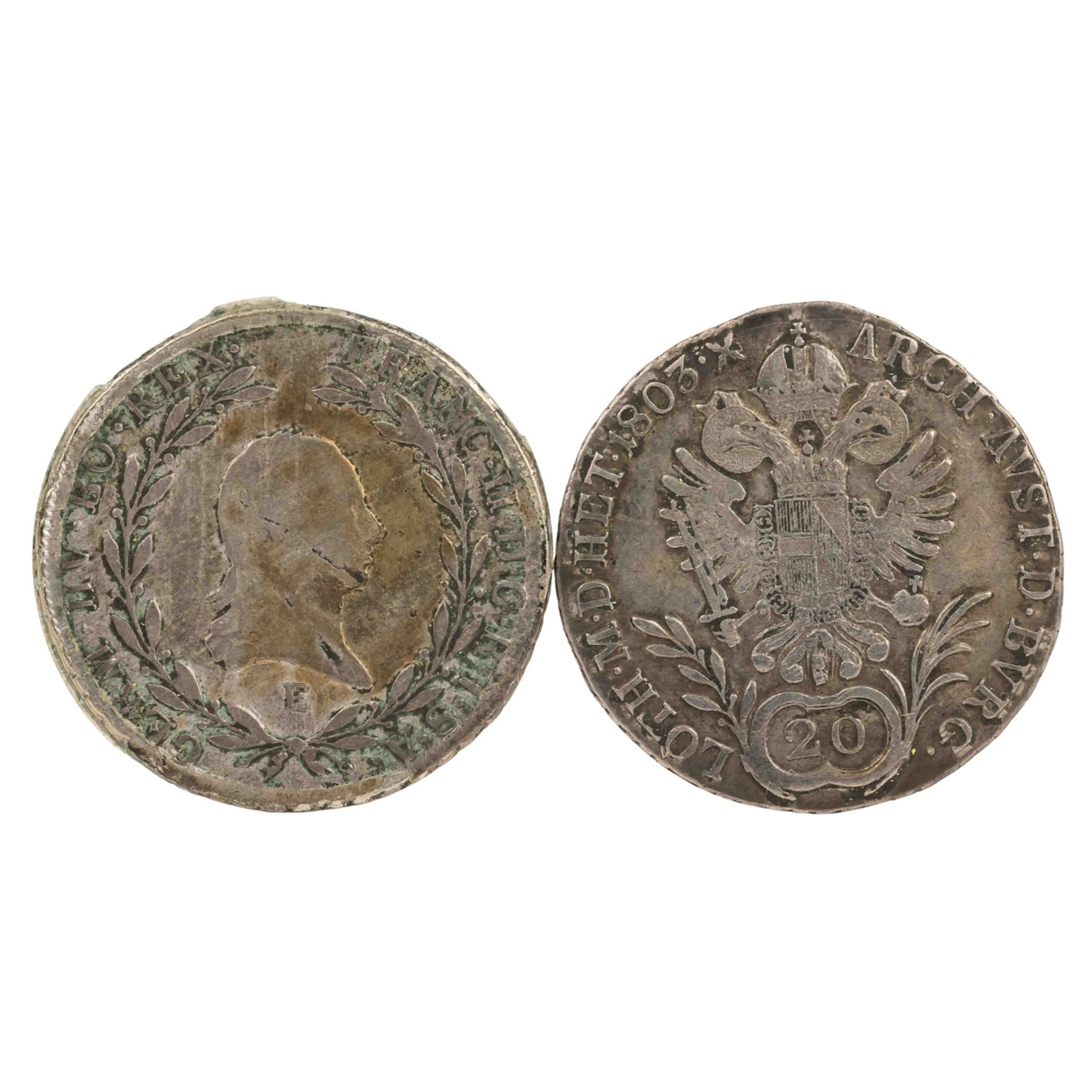 Österreich/SILBER - Franz I.(II.), 2x 20 Kreuzer 1796/E & 1803/C