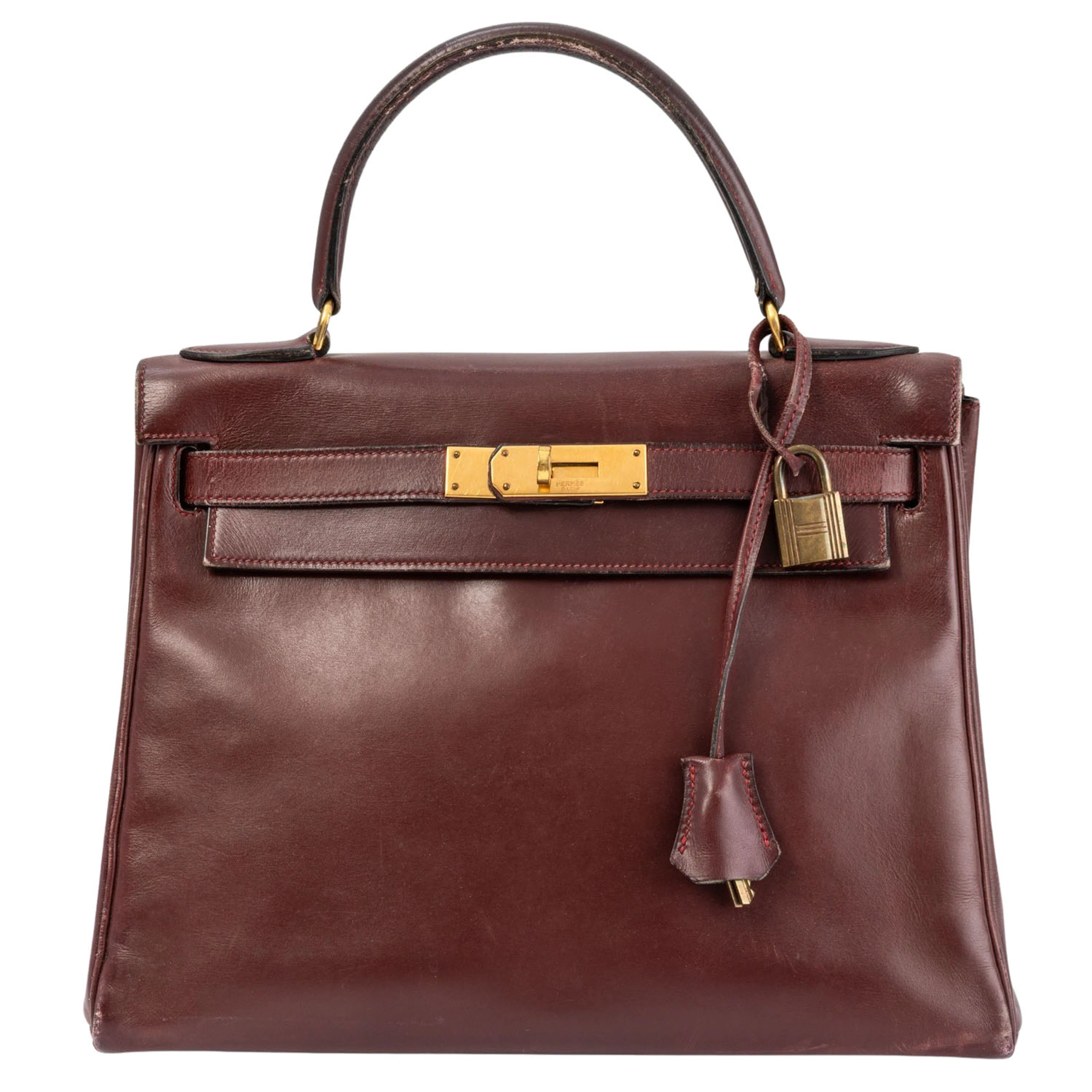 HERMÈS VINTAGE Handtasche "KELLY BAG 28". Koll.: 1976.