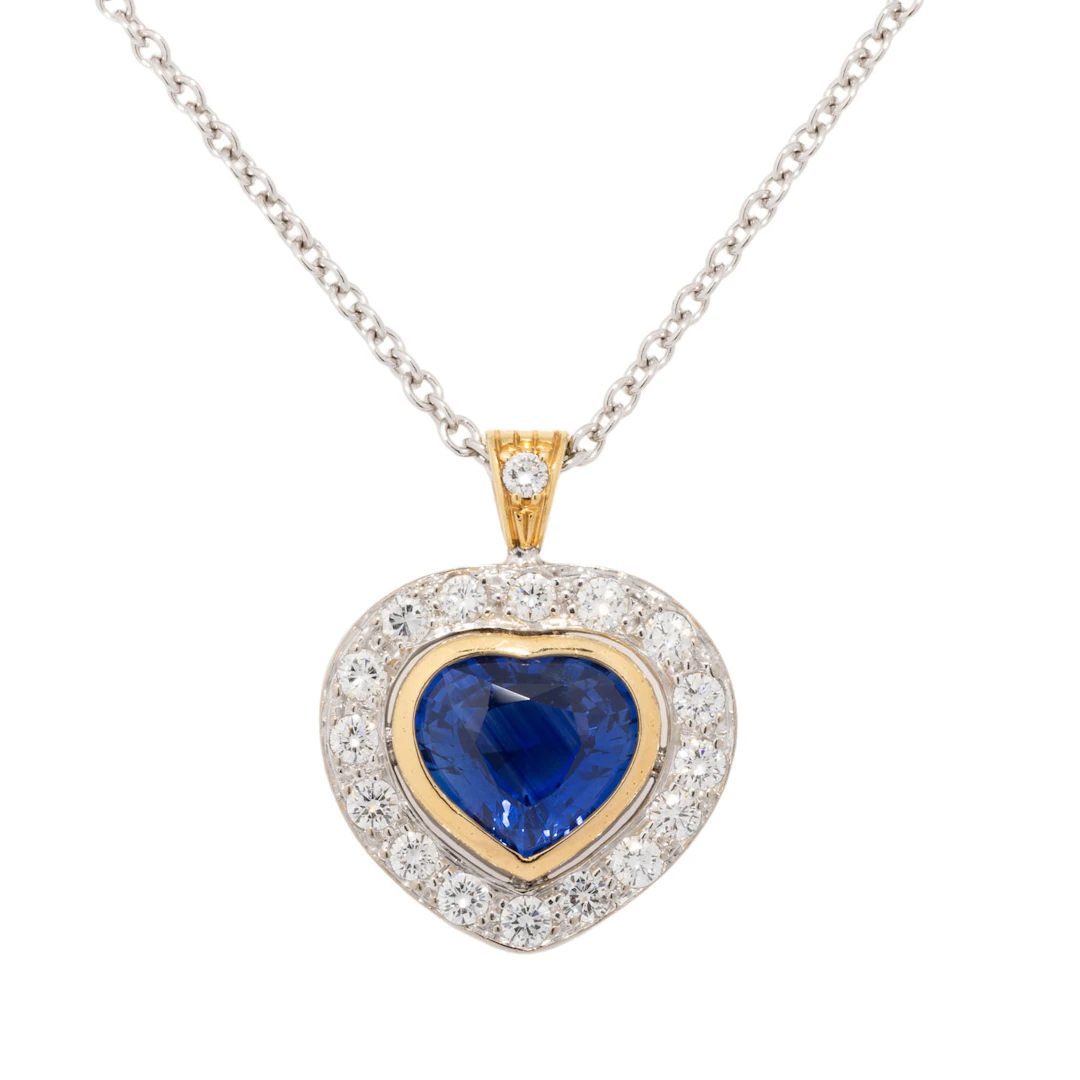 Collier mit Saphir von ca. 4,2 ct