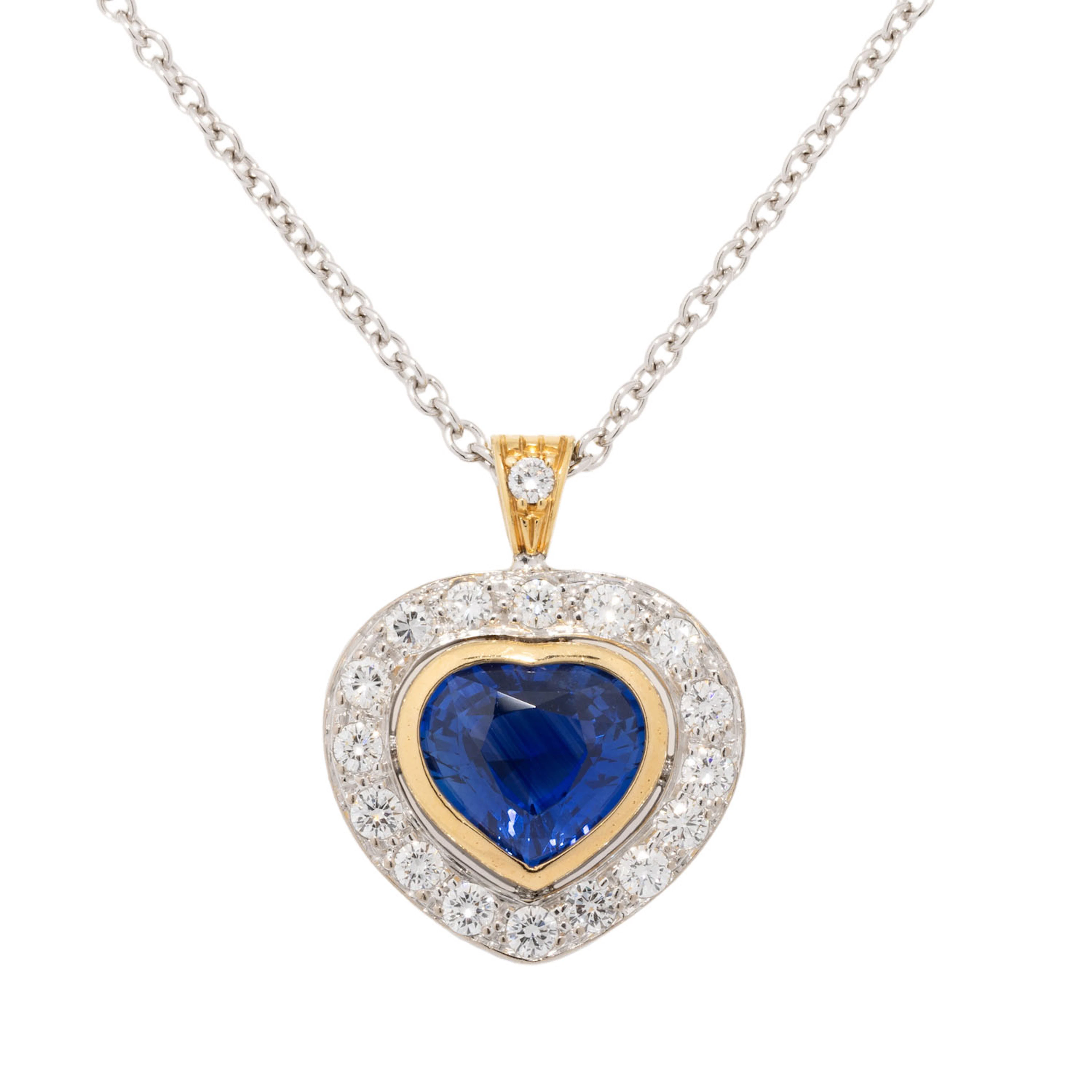 Collier mit Saphir von ca. 4,2 ct