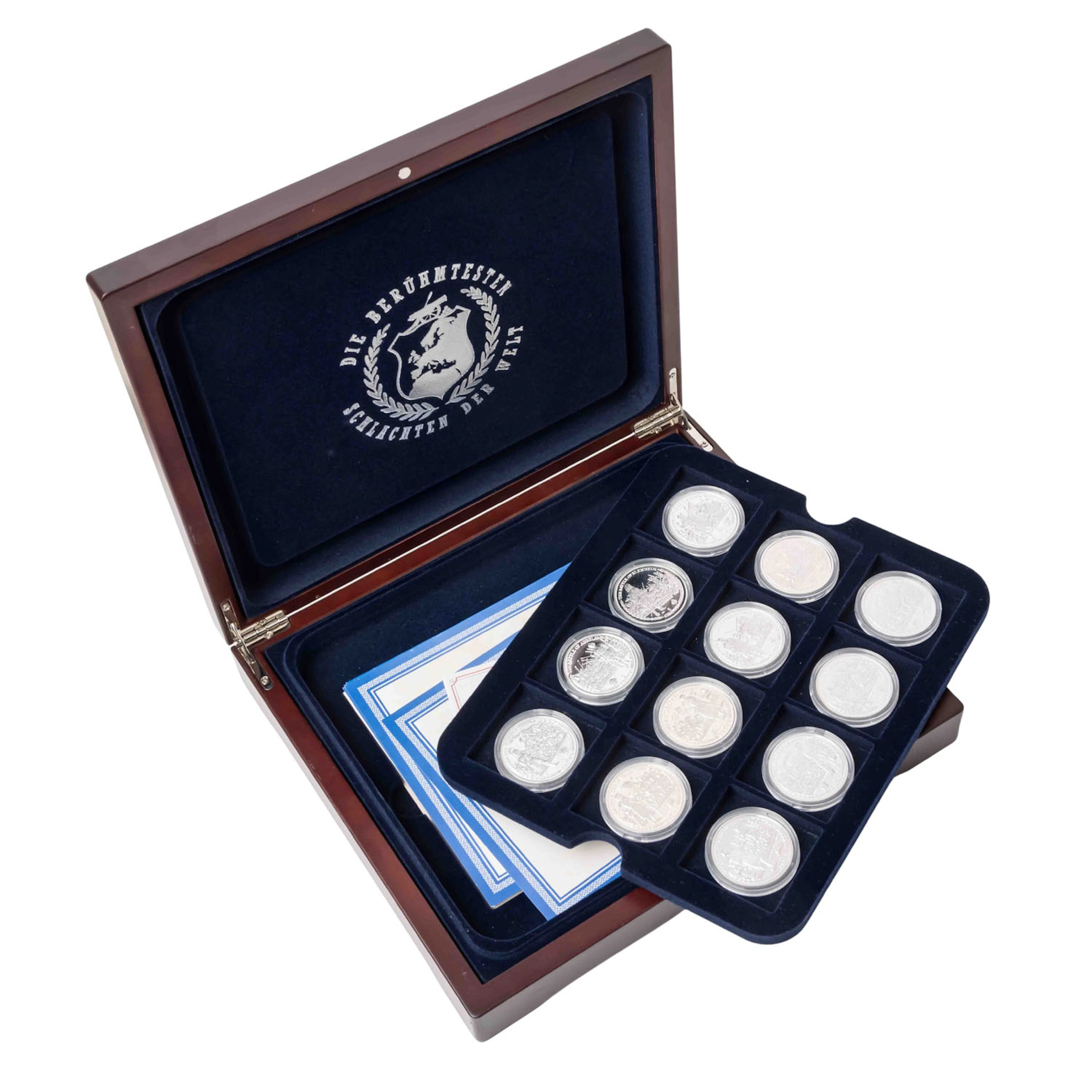 Kollektion in Silber - 'Die berühmtesten Schlachten der Welt' mit 12 x 1 Crown