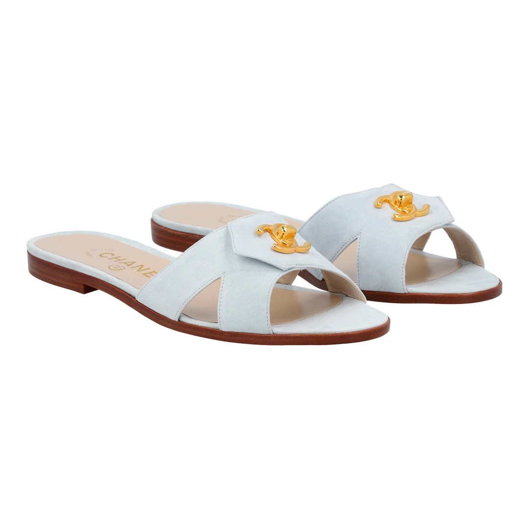 CHANEL VINTAGE Sandalen, Gr. 39.