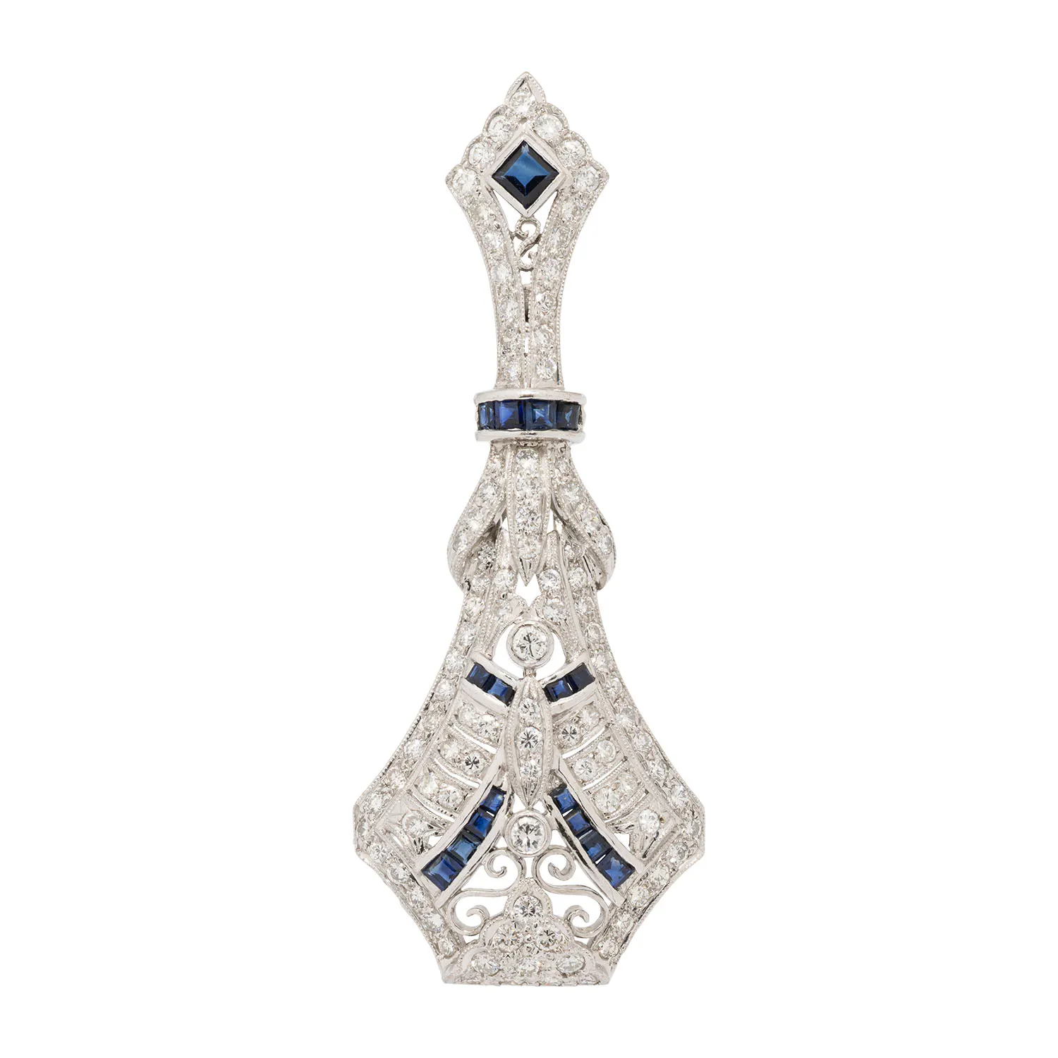 Brosche mit Saphiren und Brillanten