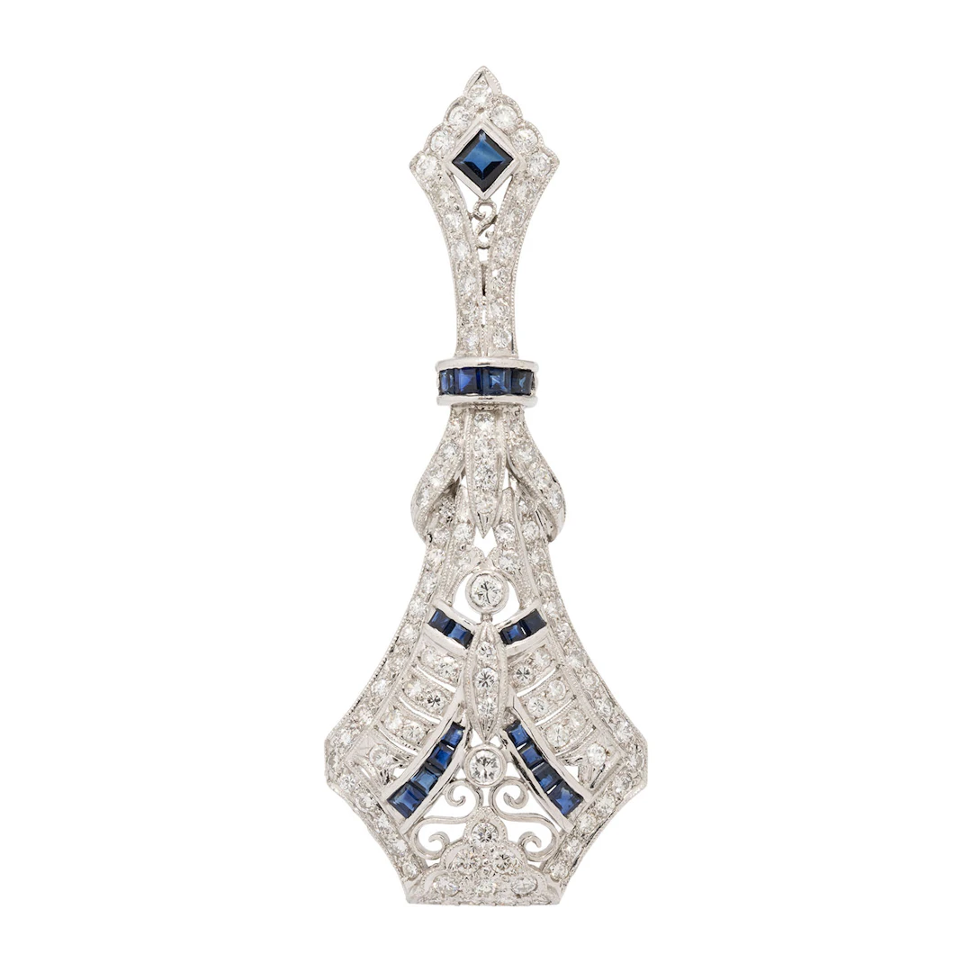 Brosche mit Saphiren und Brillanten