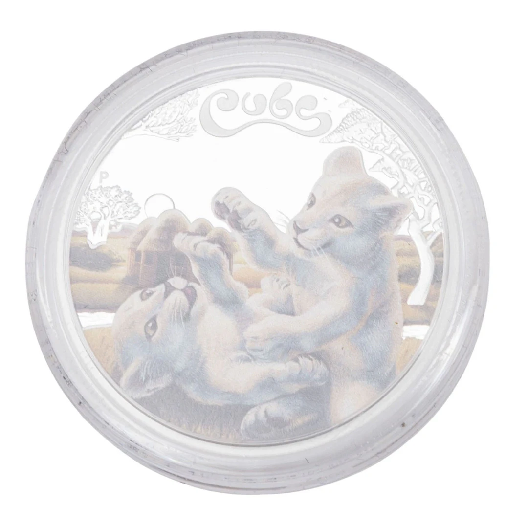 Tuvalu/SILBER - 50 Cents 2016 1/2 oz "White Lion Cubs"