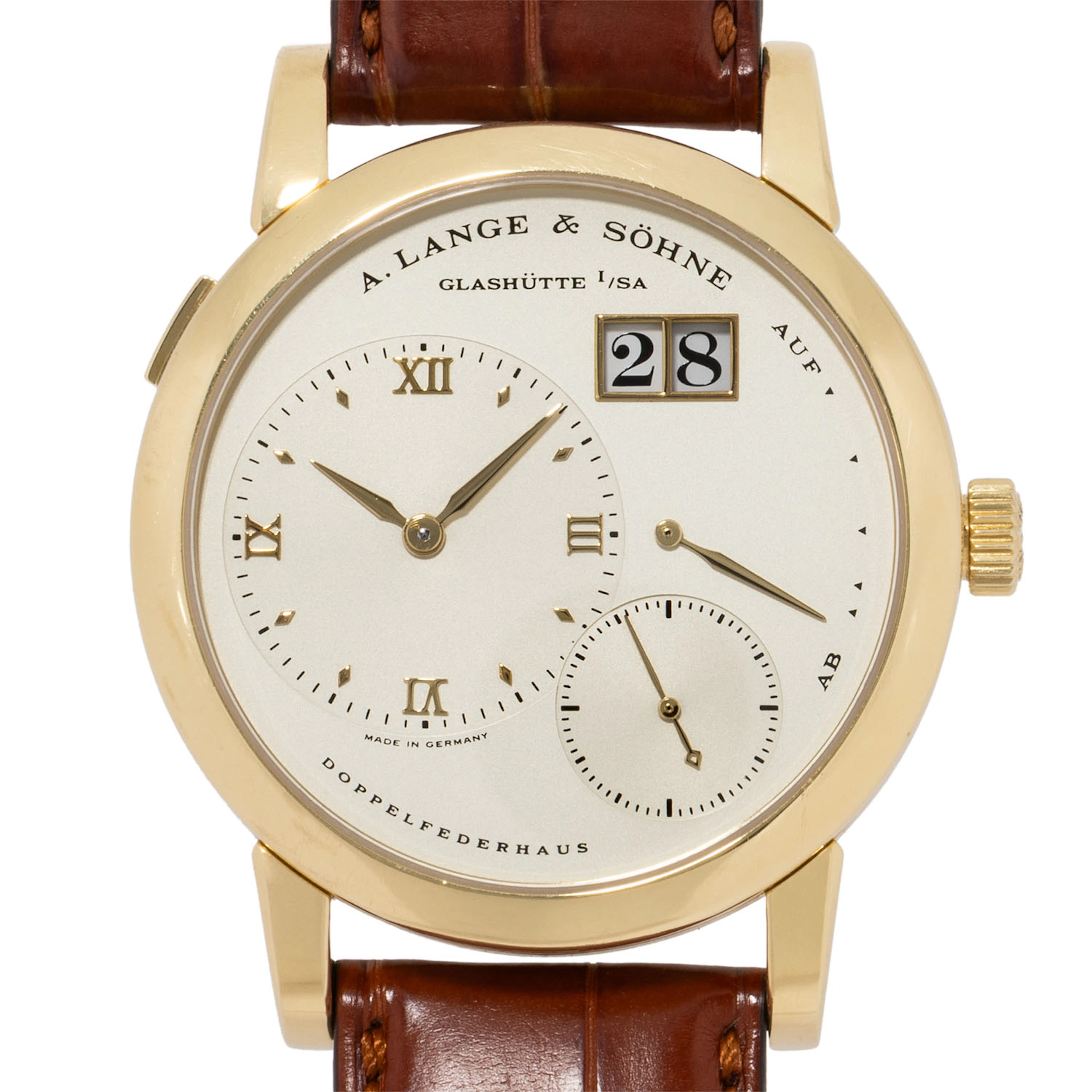 A. LANGE & SÖHNE frühe Lange 1 "Solid caseback" Herrenuhr, erste Serie