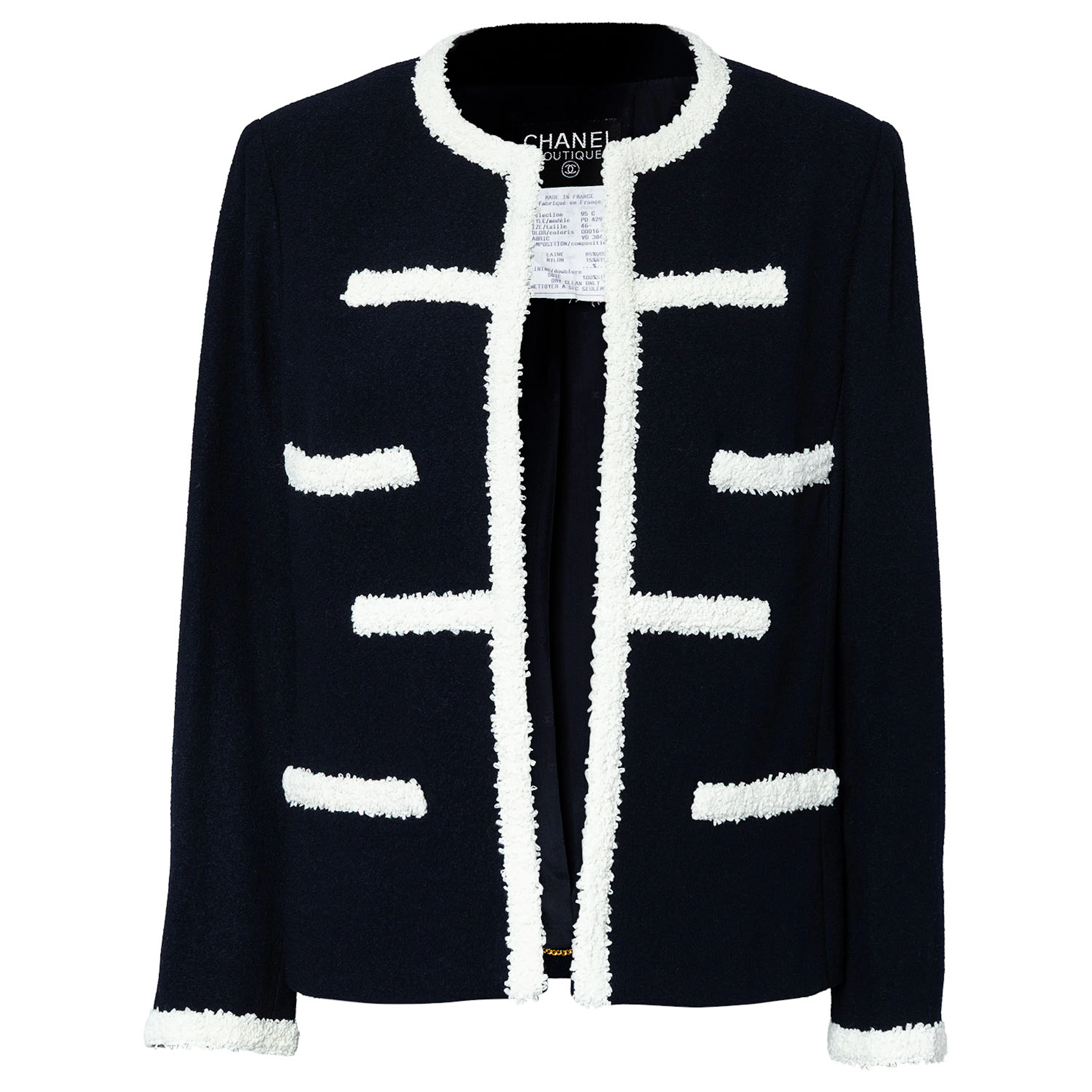 CHANEL BOUTIQUE VINTAGE Jacke, Gr. ca. 38/40, Koll.: C 1995.
