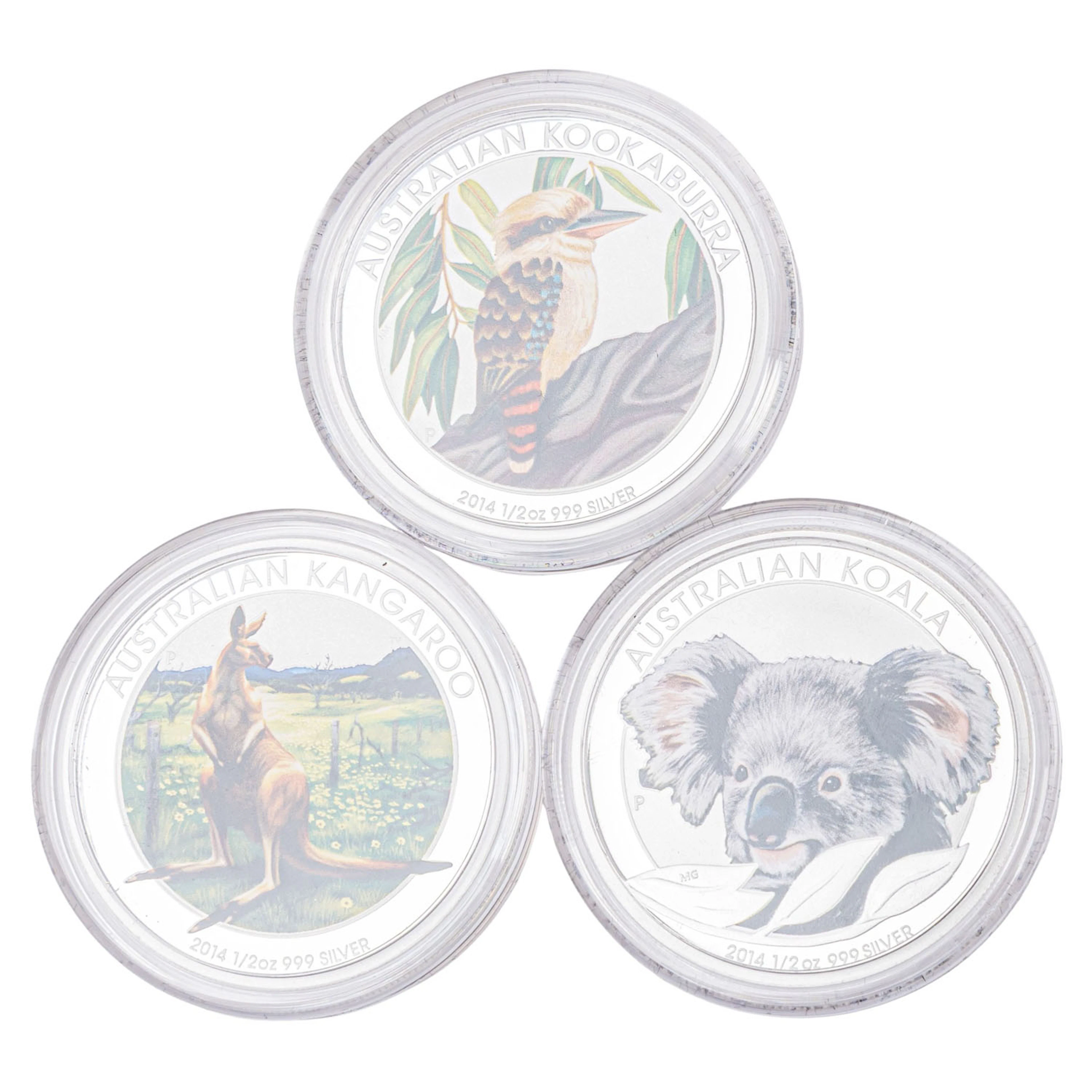 Australien /SILBERSet - 3 x 1/2 oz 'Australian Outback' 2014 PP