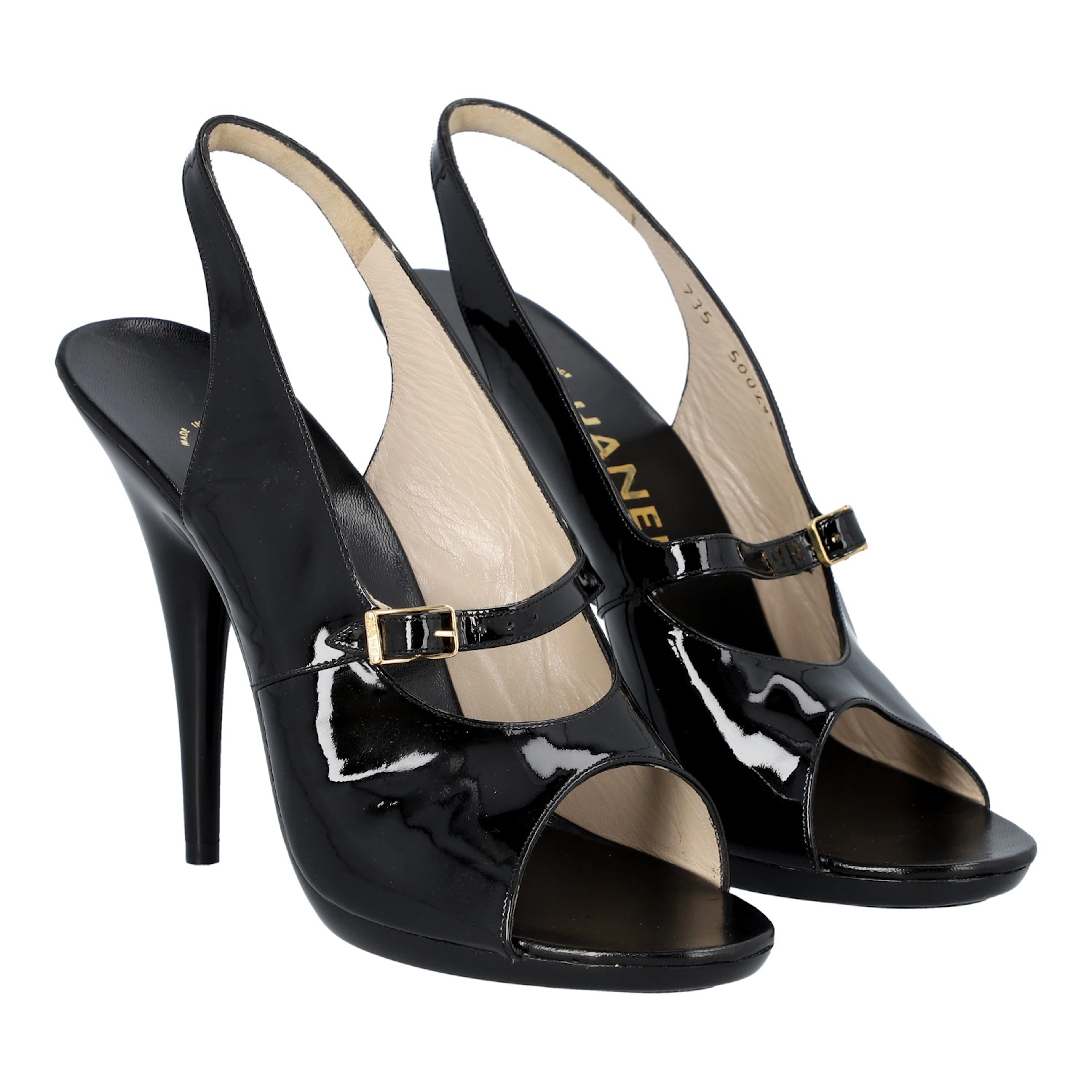 CHANEL VINTAGE Sandalette, Gr. 39.