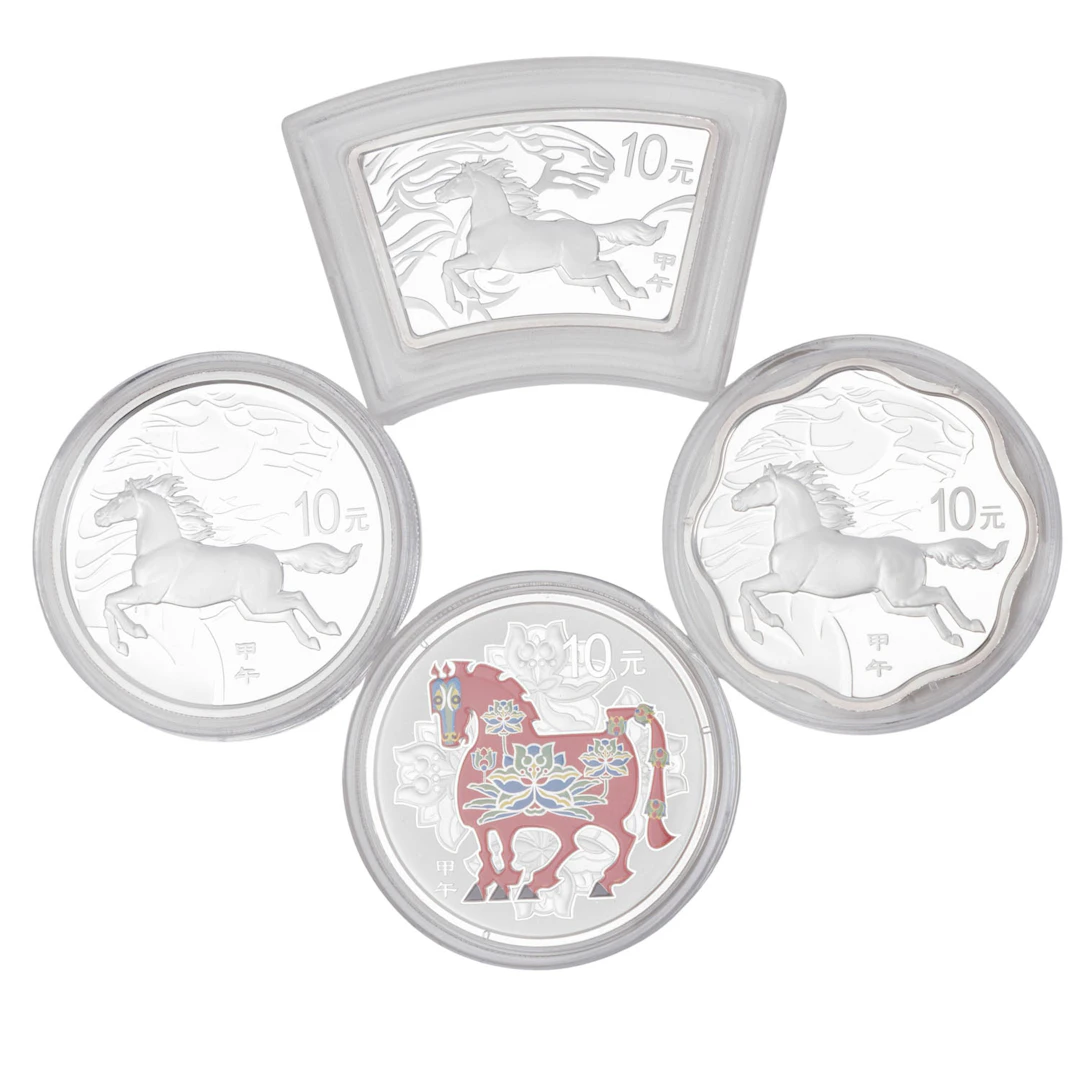 China / SILBER – 4-tlg. Set 10 Yuan „Jahr des Pferdes“ 2014 PP