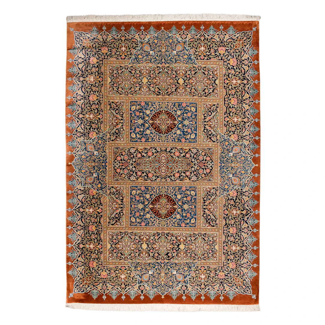 Orientteppich aus Seide. GHOM/PERSIEN, 20. Jh., 195x135 cm.