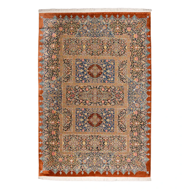 Orientteppich aus Seide. GHOM/PERSIEN, 20. Jh., 195x135 cm.