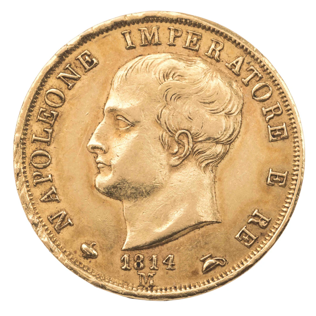 Italien/GOLD - Napoléon 40 Lire 1814 M (Mailand).