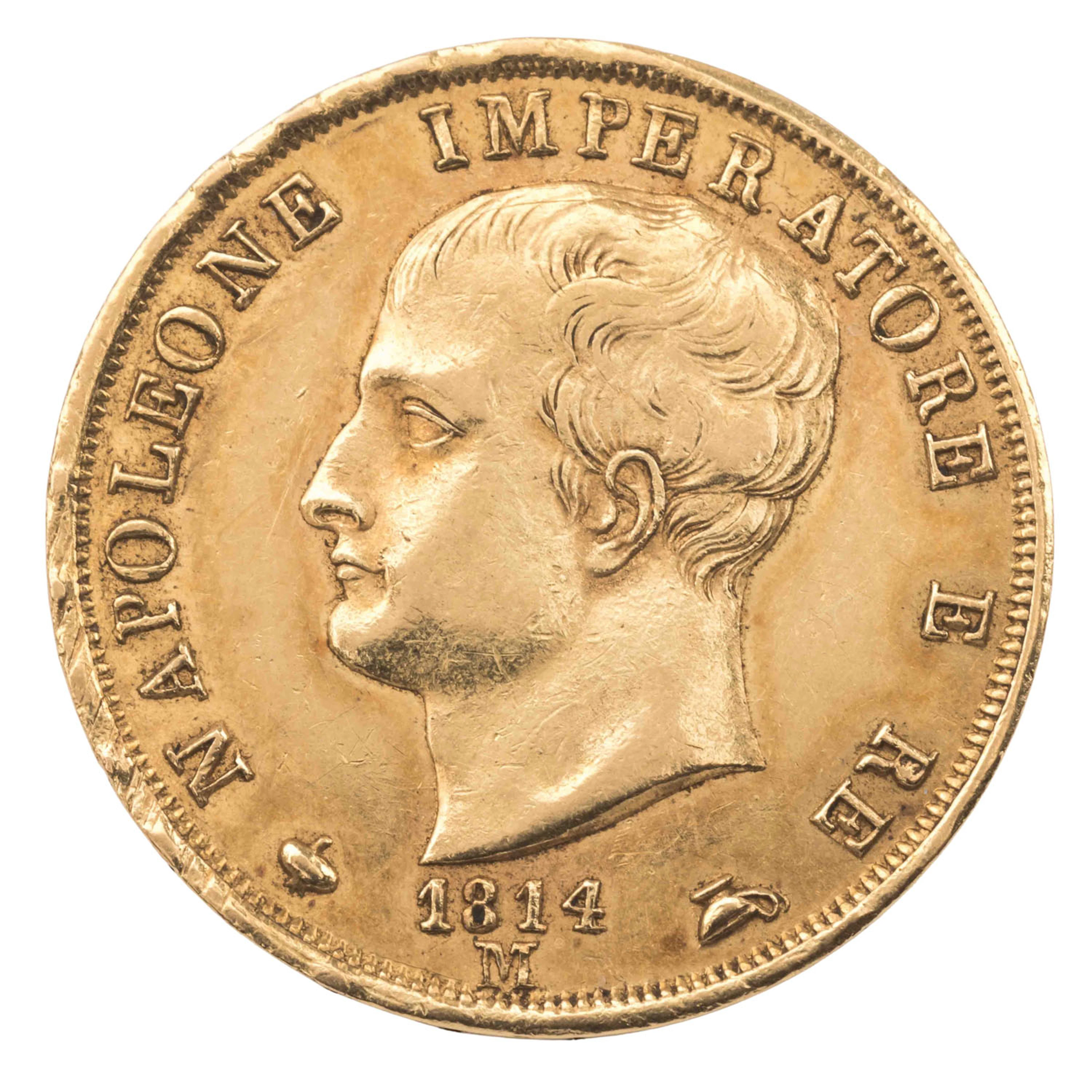 Italien/GOLD - Napoléon 40 Lire 1814 M (Mailand).
