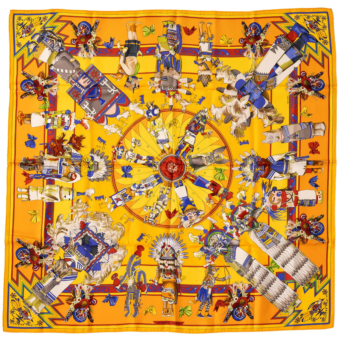 HERMÈS Seidencarré "KACHINAS"