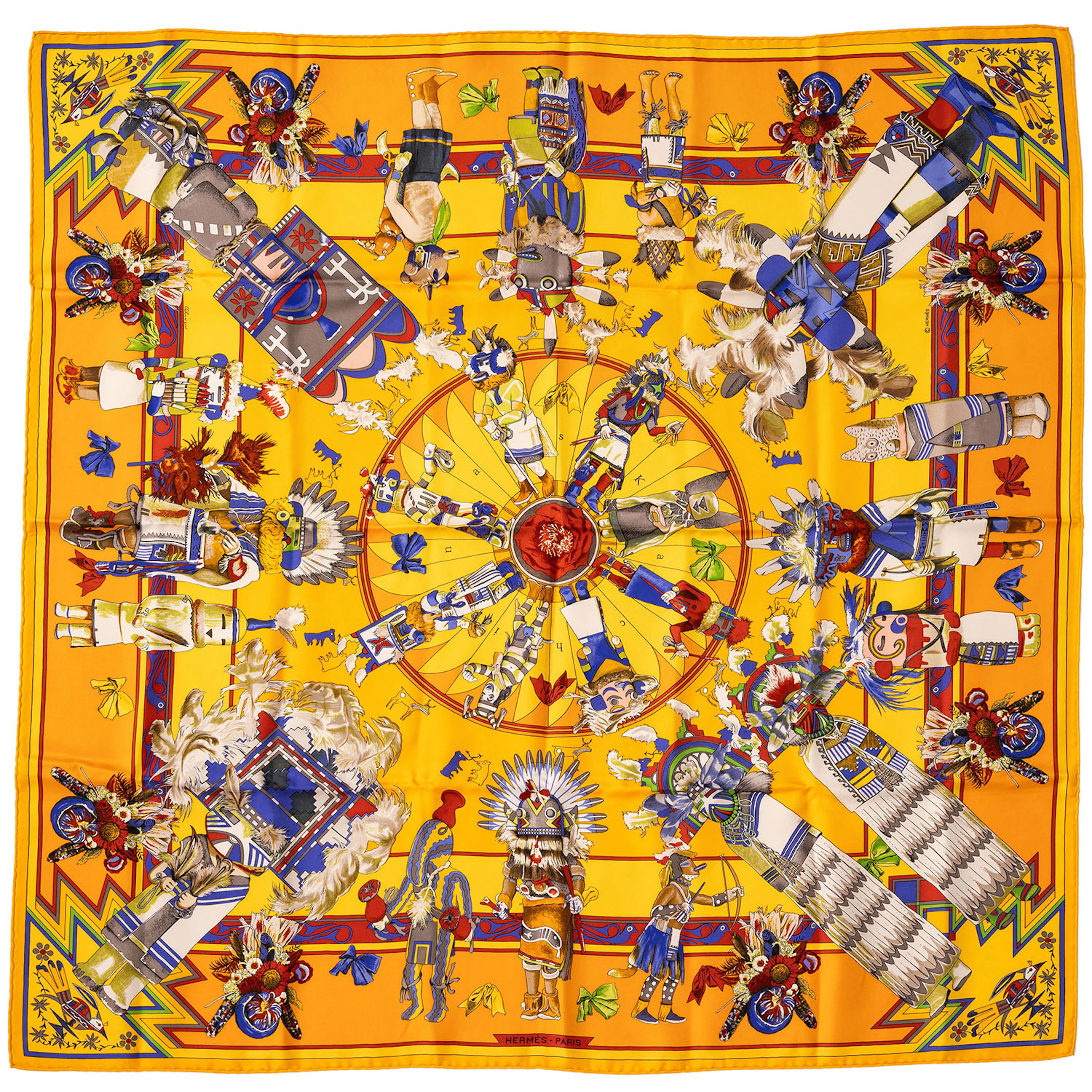 HERMÈS Seidencarré "KACHINAS"