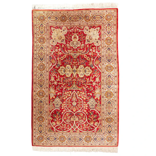 ORIENTTEPPICH, feiner Isfahan oder Kashan "Sherkat-e Farsh" Ca. 242 x 140 cm.