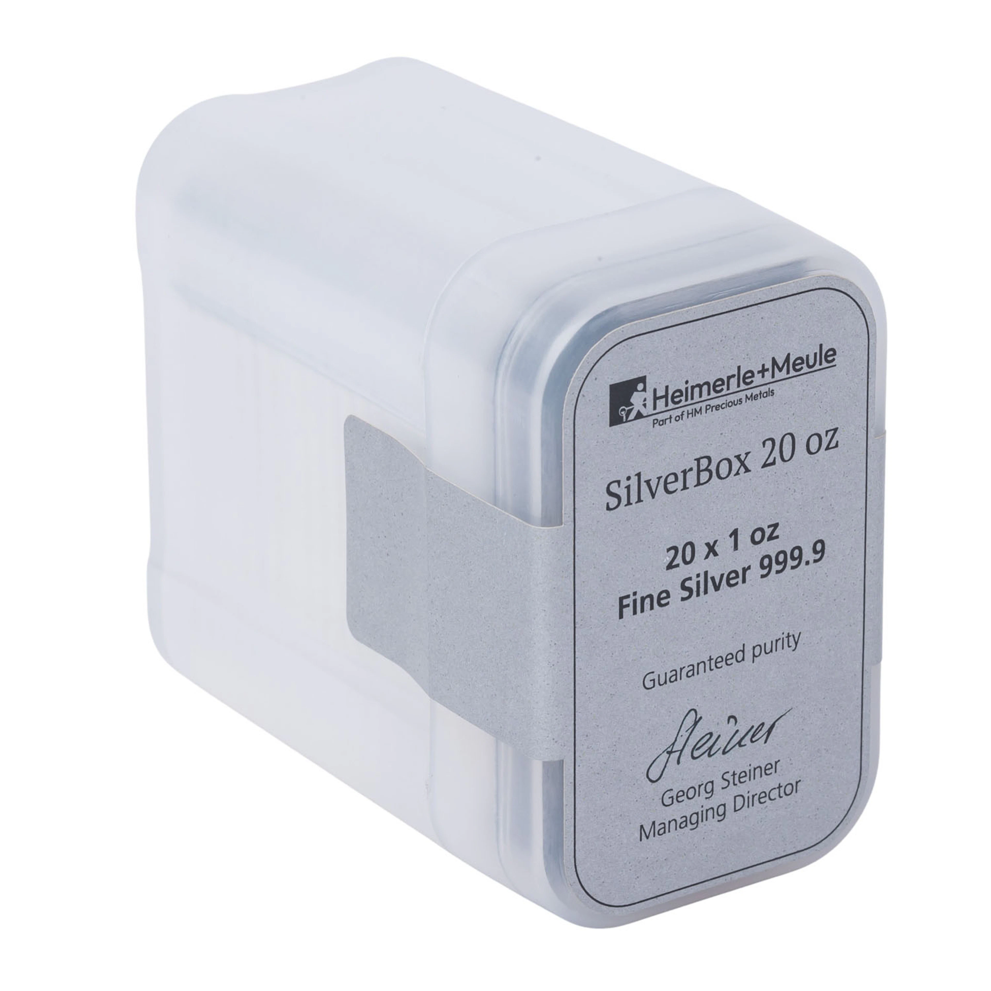 SILBERBARREN - SilverBox 20 x 1 Unze, Heimerle+Meule