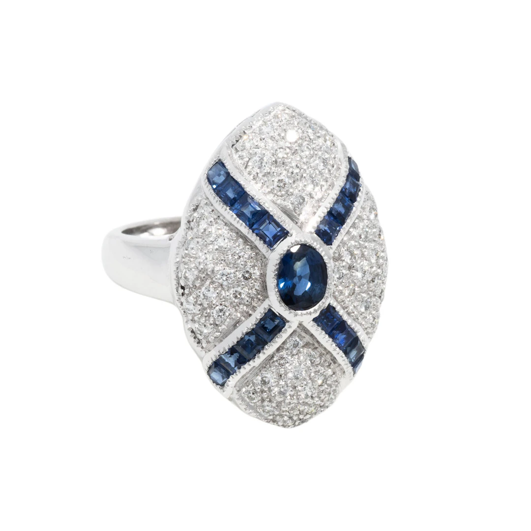 Ring mit Brillanten und Saphiren