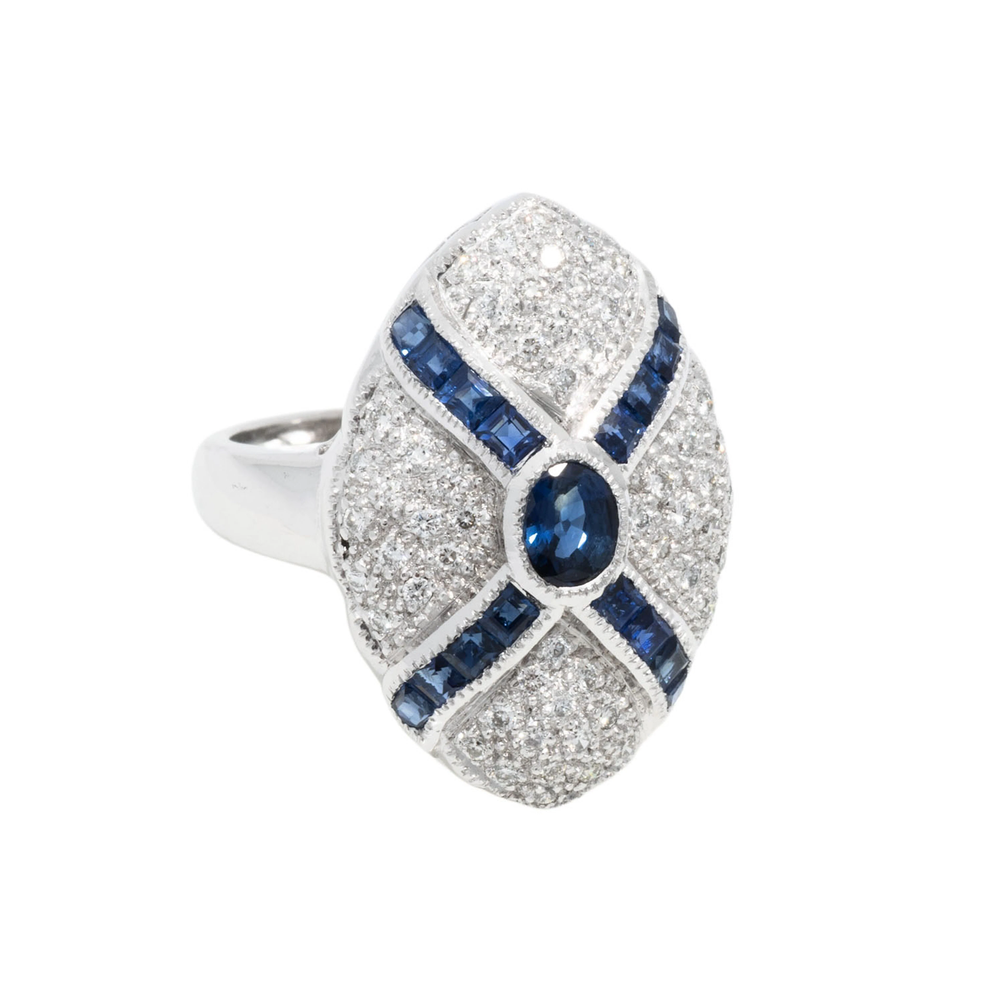 Ring mit Brillanten und Saphiren