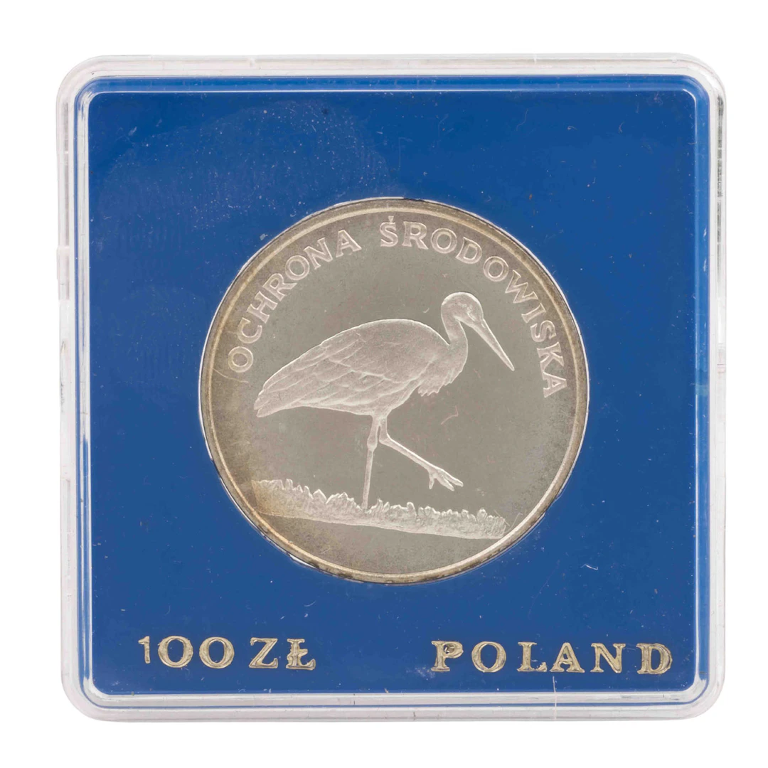 Polen/SILBER 100 Zlotys 1982 "Weißer Schwan"
