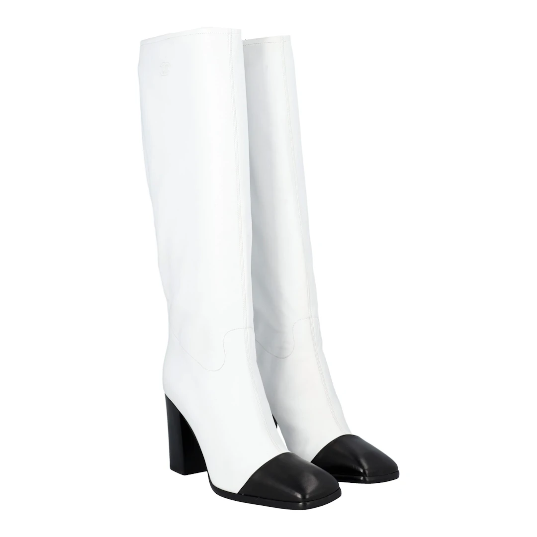 CHANEL VINTAGE Stiefel, Gr. 38,5