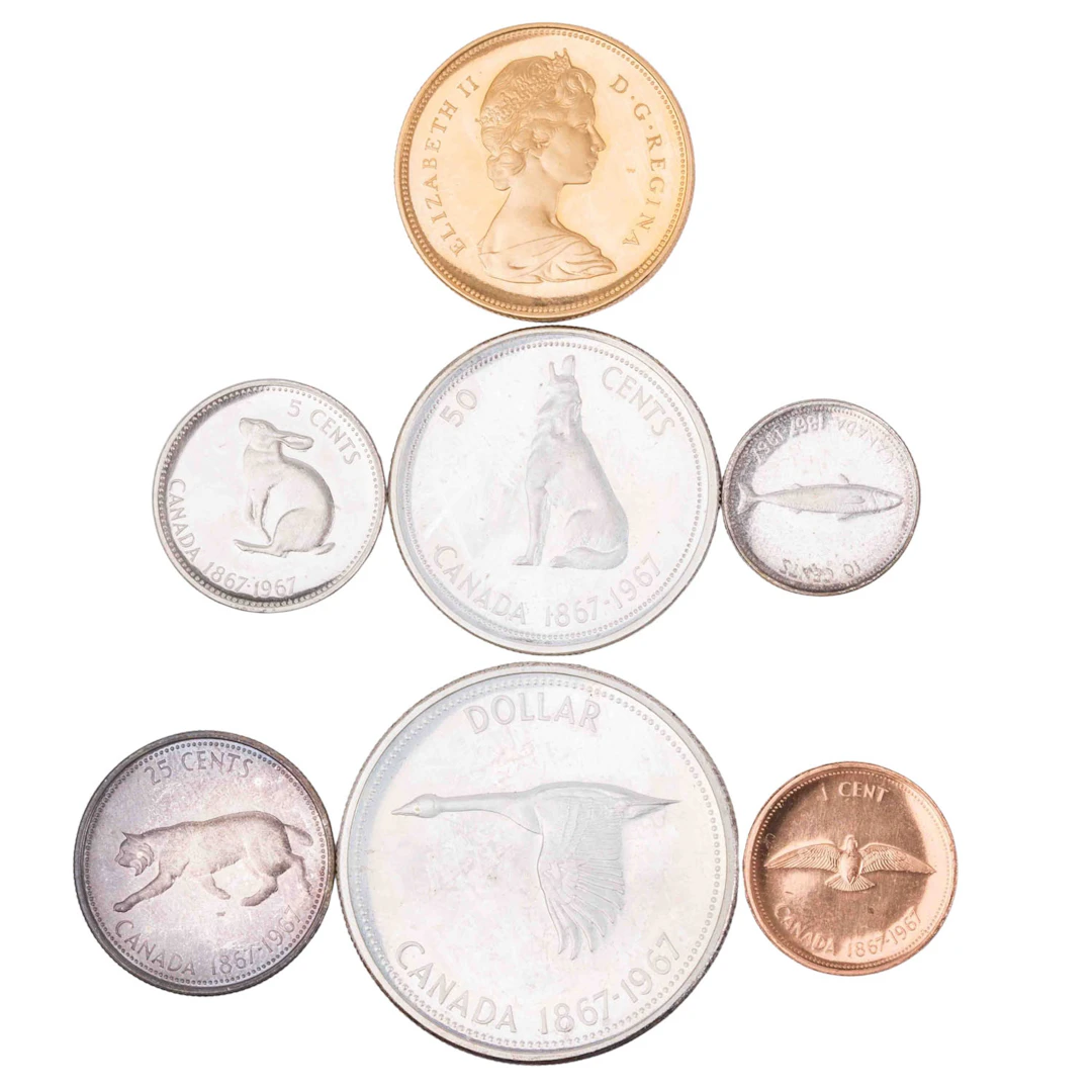 Kanada/GOLD - 21,91 Dollar Kursmünzensatz 1967