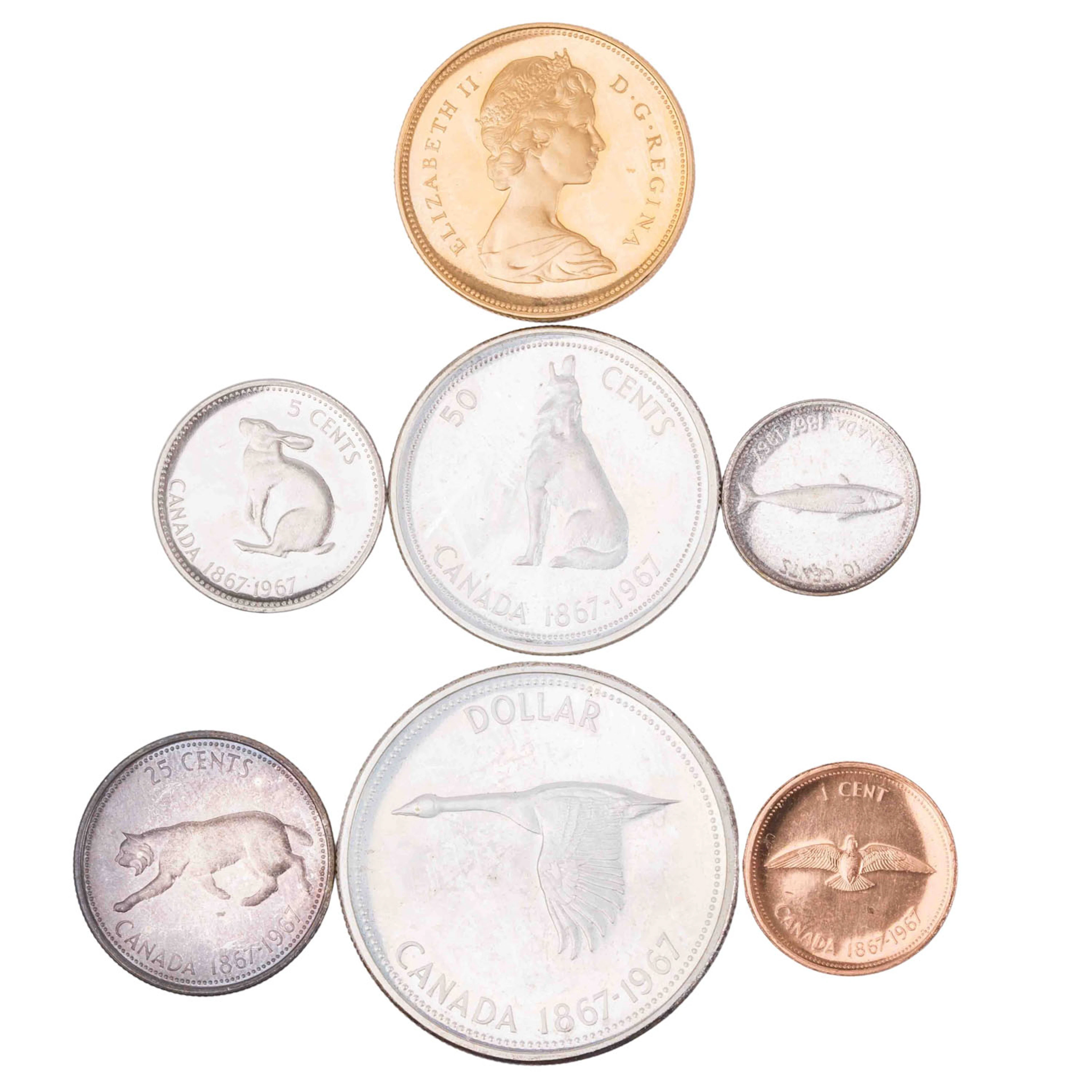 Kanada/GOLD - 21,91 Dollar Kursmünzensatz 1967
