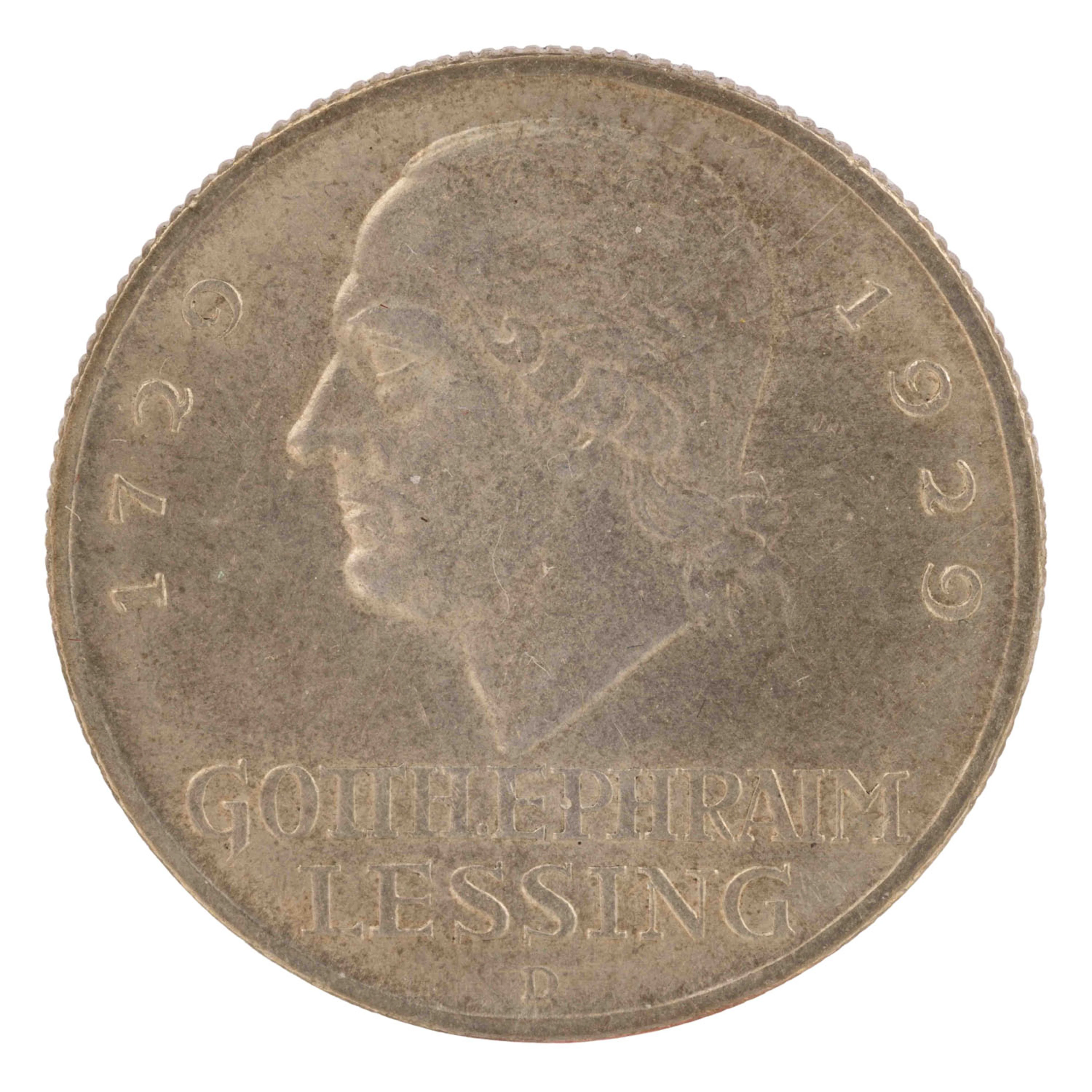 Weimarer Republik 3 Reichsmark 1929/D "Lessing"