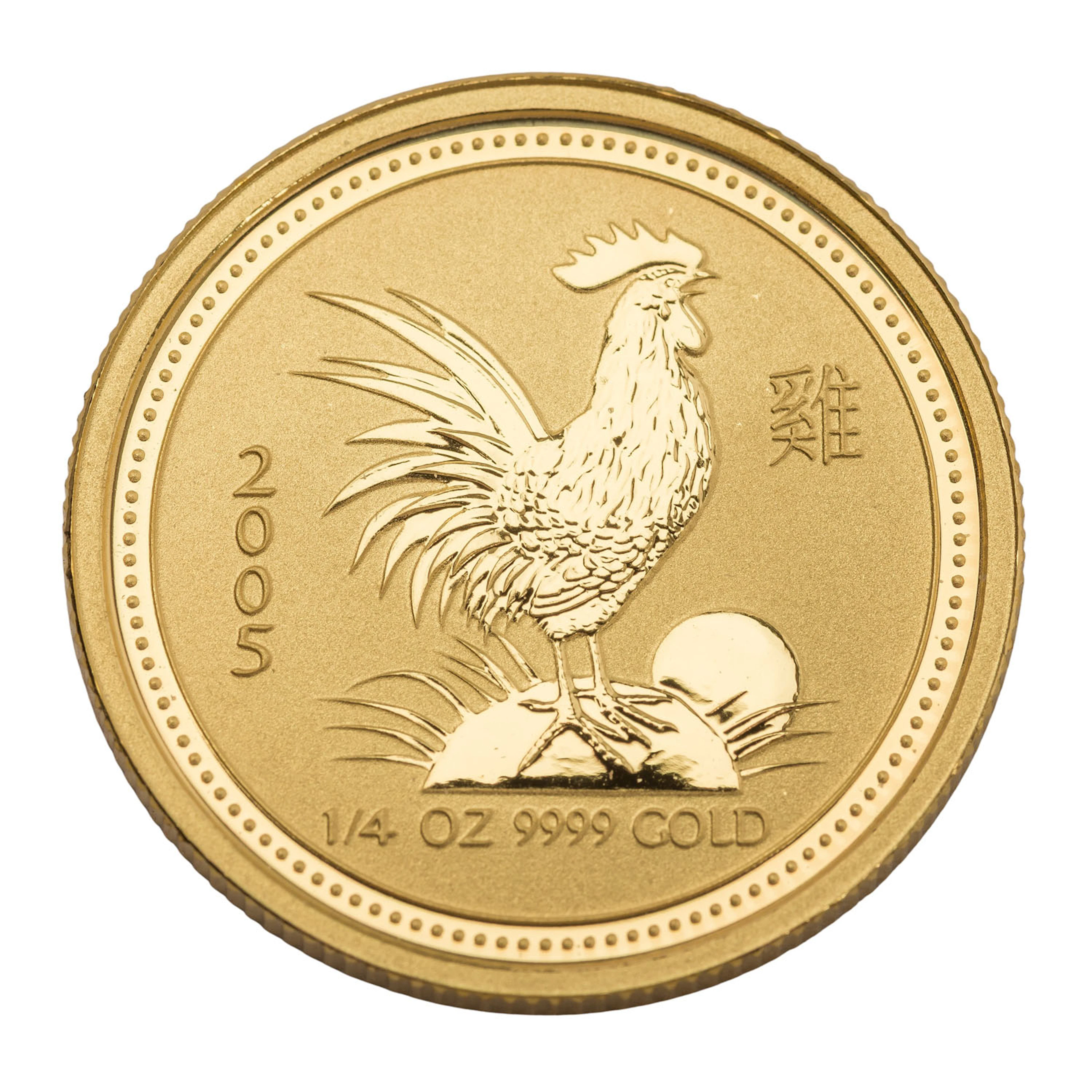 Australien /GOLD - Lunar Serie I. 1/4 oz 'Jahr des Hahns' 2005