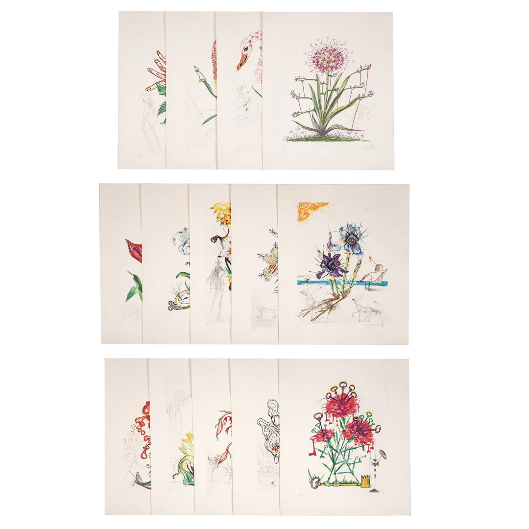 DALÍ, SALVADOR (1904-1989), 14 Blätter aus "Surrealistic Flowers"