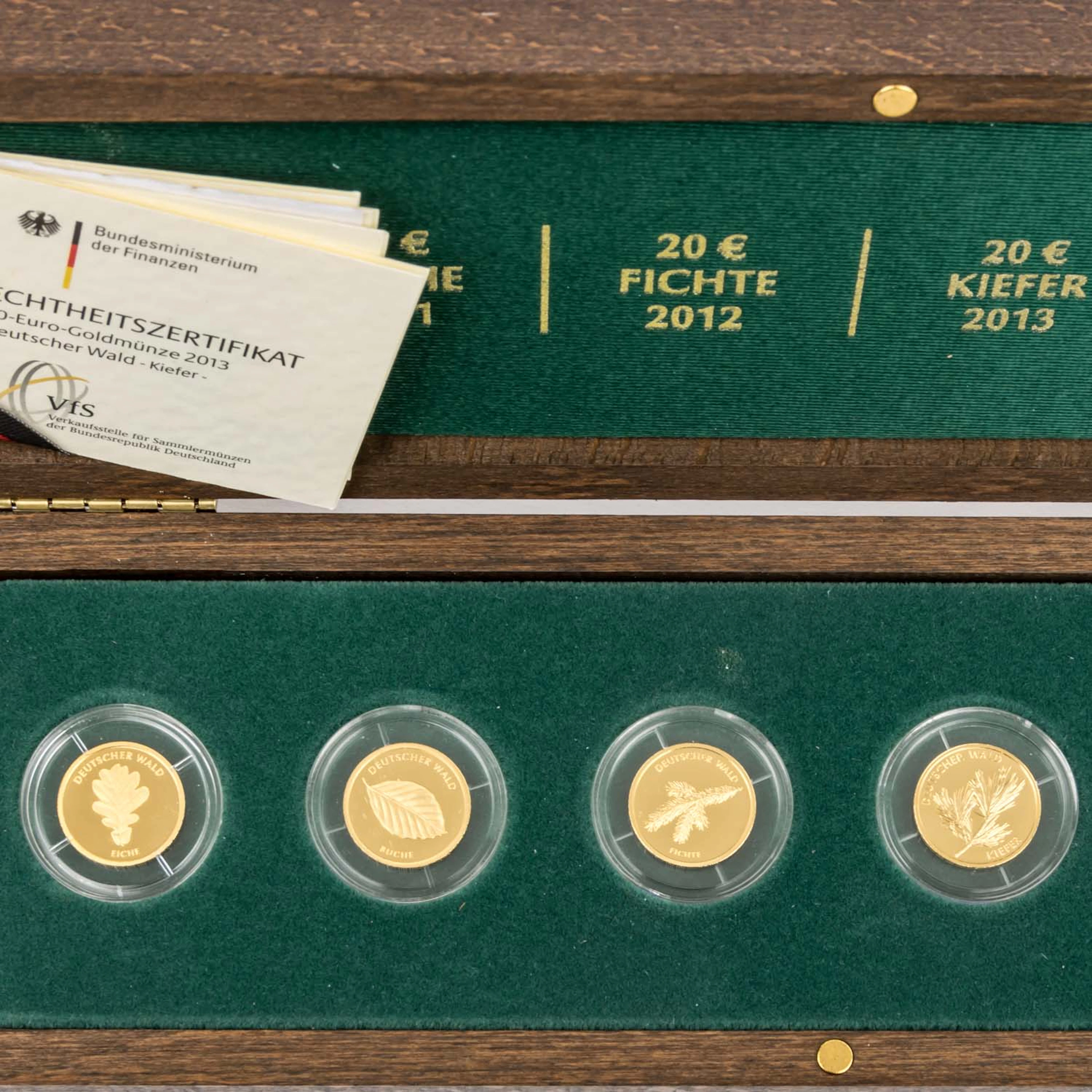 BRD/GOLD - Serie Deutscher Wald, 4 x 20 Euro 2010-2013